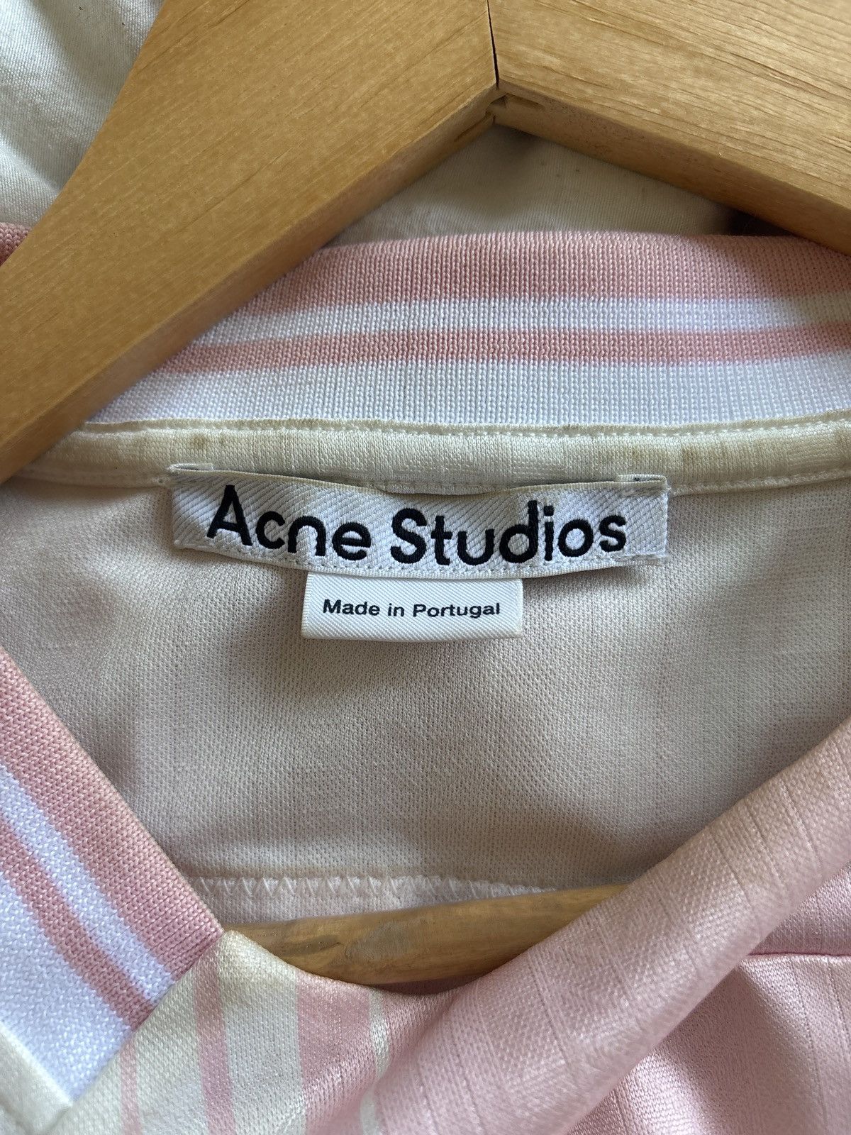 Acne Studios Acne Studios Logo Long Sleeve Jersey Pink/White Size US M / EU 48-50 / 2 - 5 Thumbnail