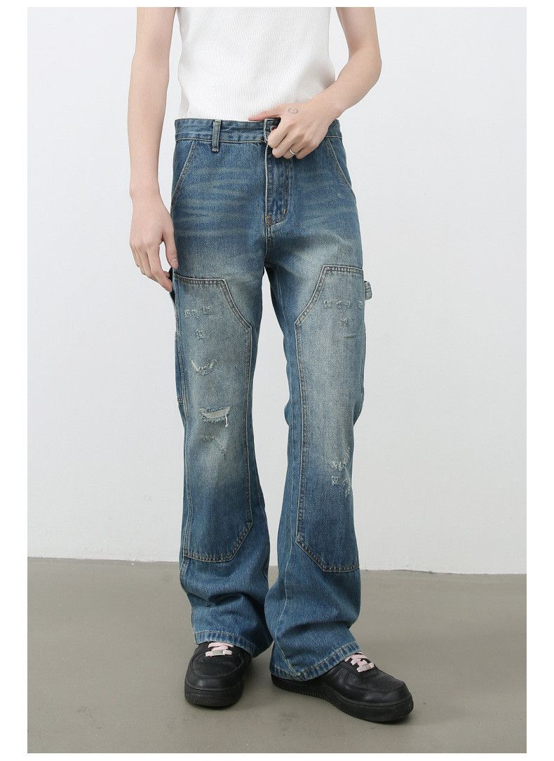 Japanese Brand × Vintage American retro men's washed loose straight flared work jeans Size US 32 / EU 48 - 3 Thumbnail