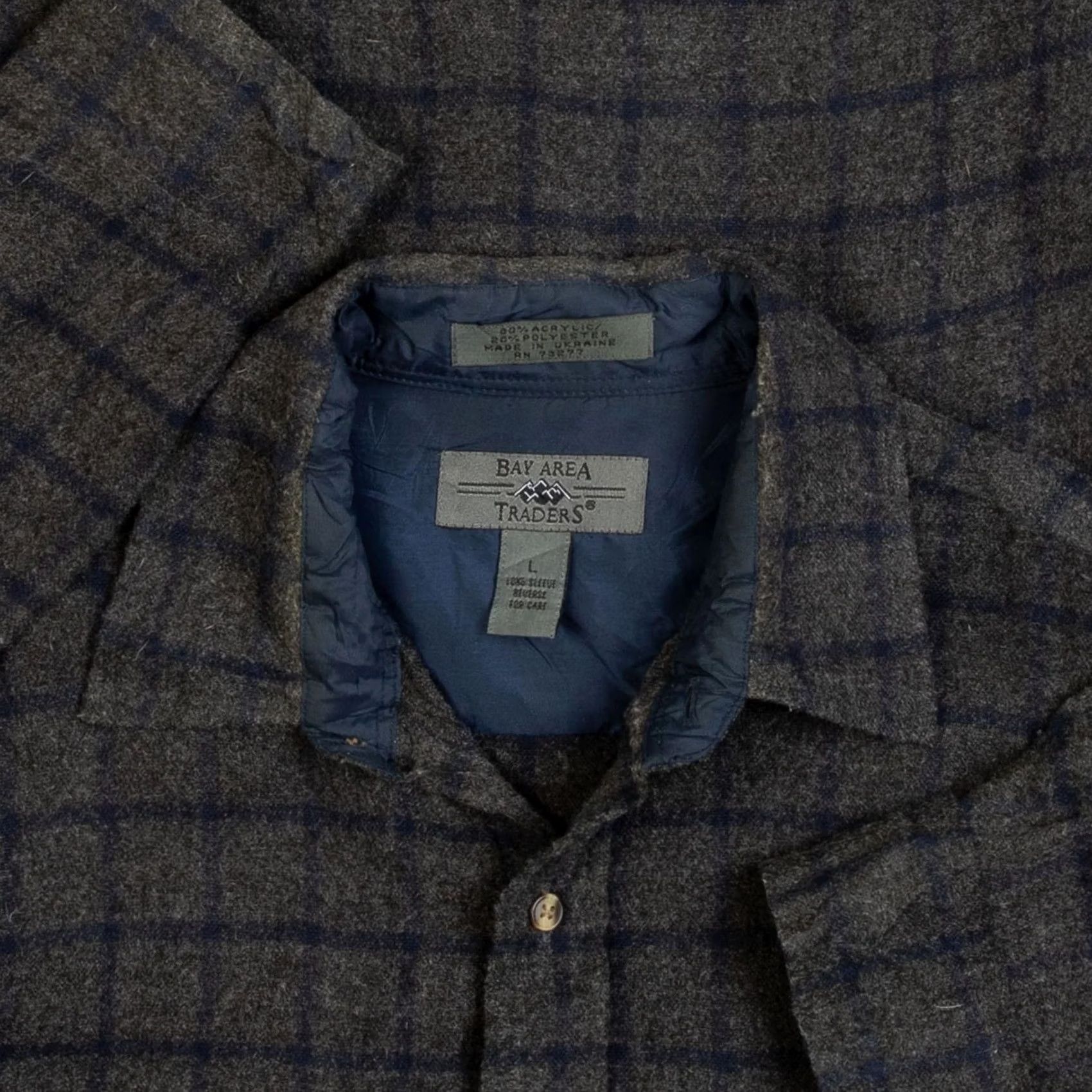 Vintage VINTAGE Checked Shirt Large Men's Grey Plaid Wool Style Size US L / EU 52-54 / 3 - 5 Thumbnail
