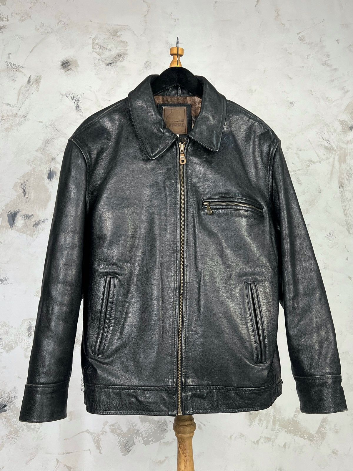 Vintage Vintage Fosters Leather Jacket Size M - L Size US L / EU 52-54 / 3 - 2 Thumbnail
