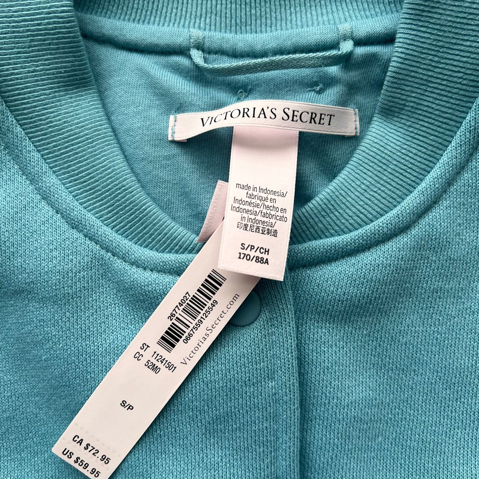 Victoria's Secret Victoria's Secret Cotton Fleece Snap Bomber Jacket, S Size S / US 4 / IT 40 - 5 Thumbnail