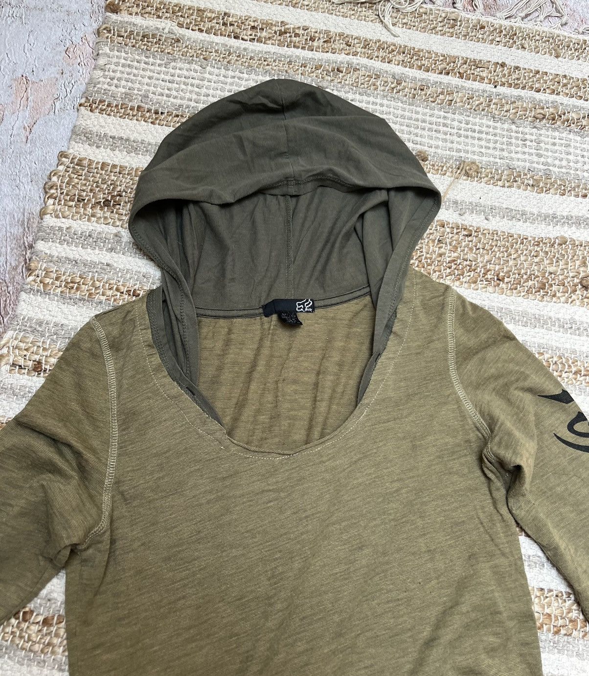 Fox Racing × Vintage Fox vintage khaki hoodie Size US S / EU 44-46 / 1 - 4 Thumbnail