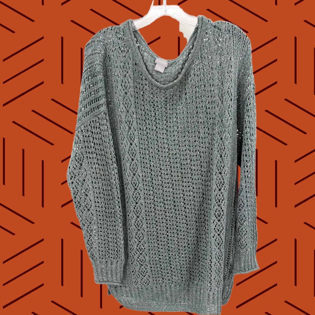 Vintage Chico's Green Sweater Size 3/XL Size XS / US 0-2 / IT 36-38 - 1 Thumbnail