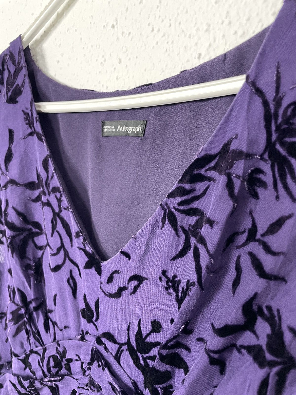 Vintage Vintage Purple Velvet Midi Dress Size M / US 6-8 / IT 42-44 - 7 Thumbnail