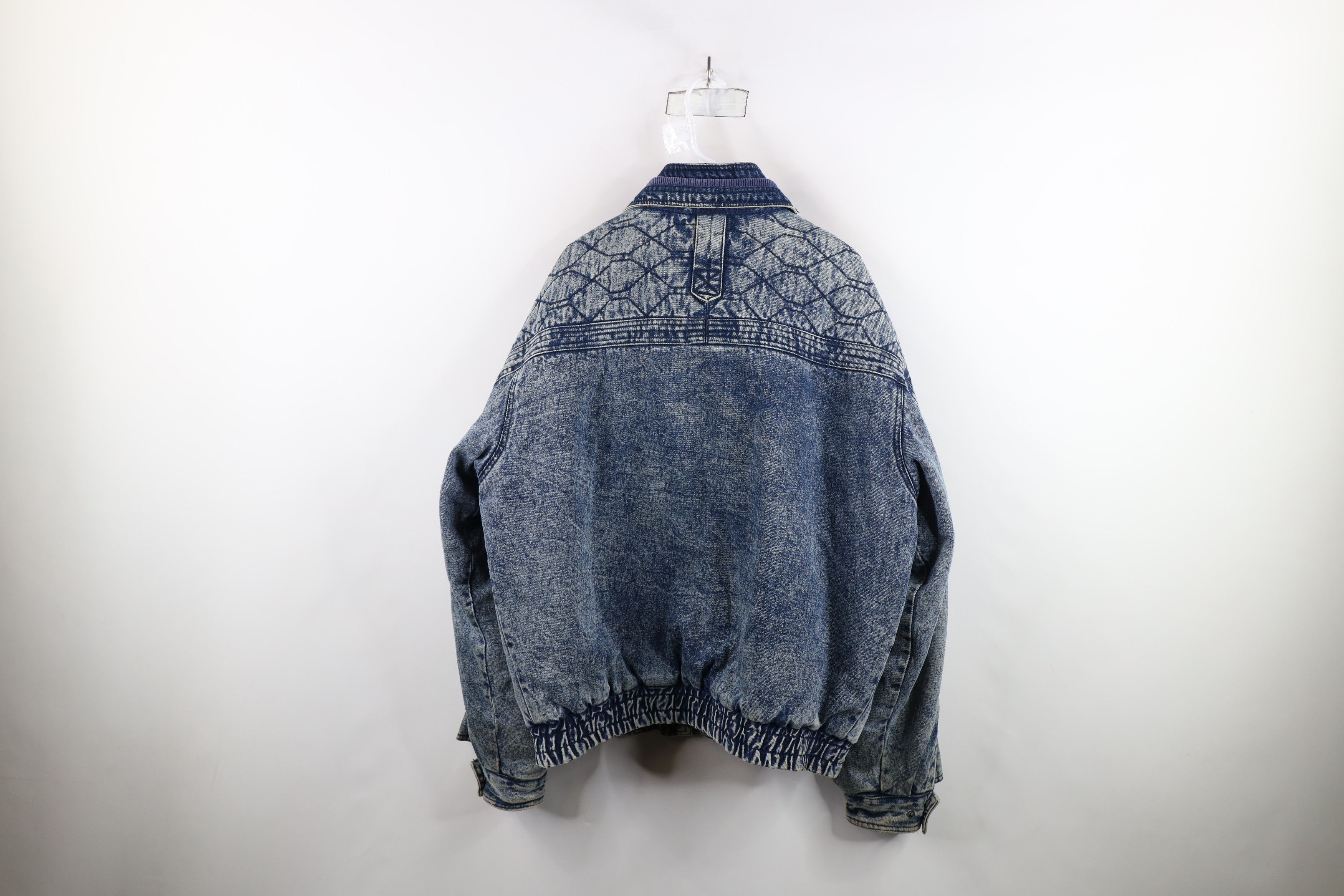 Vintage Vintage 90s Streetwear Quilted Acid Wash Denim Jean Jacket Size US XXL / EU 58 / 5 - 13 Thumbnail