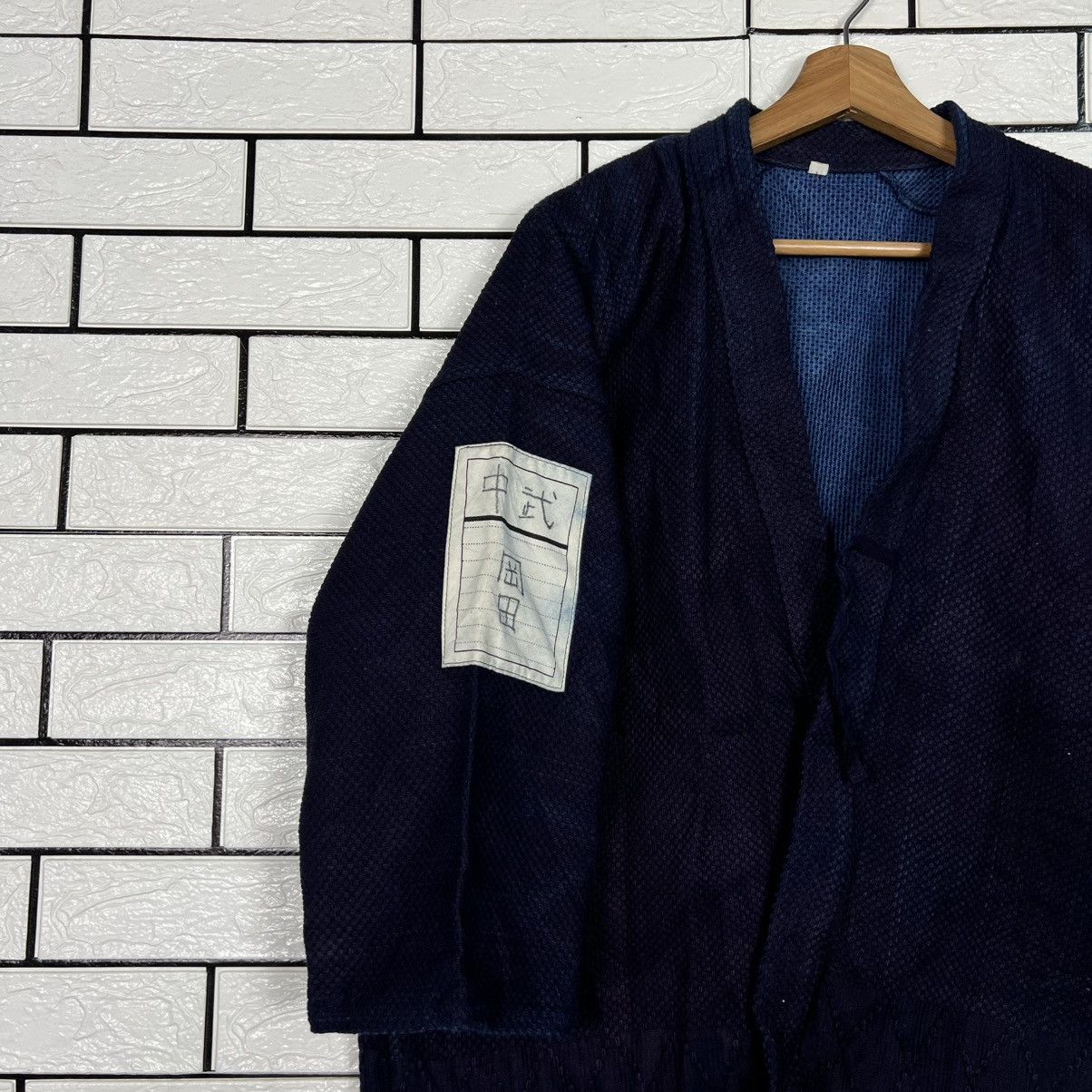 Vintage Bushu Navy Blue Indigo Shashiko Thick Weave Kimono 4133-C188 Size US L / EU 52-54 / 3 - 4 Thumbnail