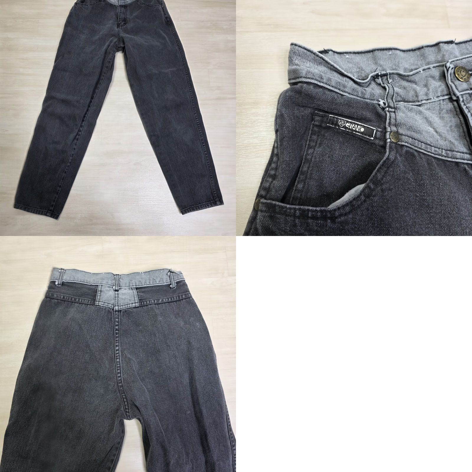 Vintage VINTAGE Gitano Womens Black Gray High Rise Tapered Leg Mom Jeans 25 x 27 Mens Womens Boys Girls Size 42" / US 20 - 8 Thumbnail