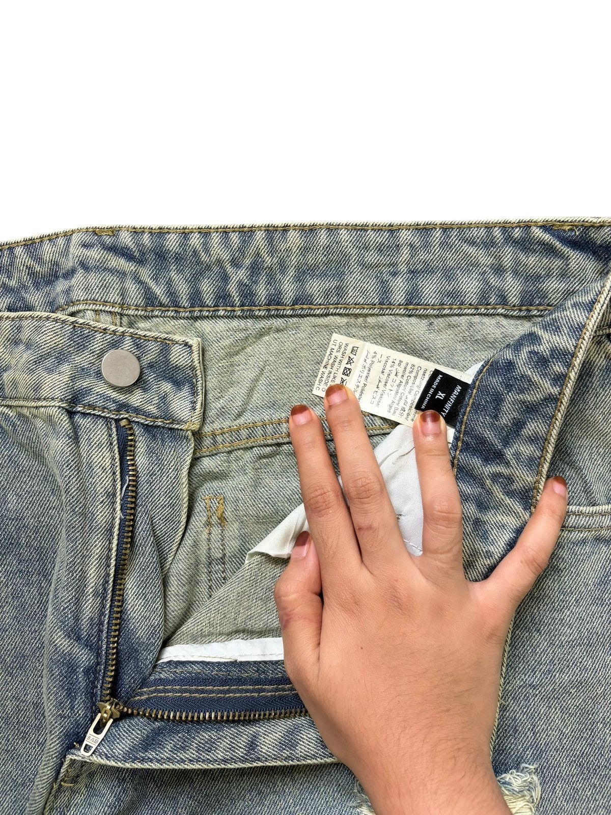 Japanese Brand Vintage Japanese Brand Distressed Baggy Jeans Size 37" - 5 Thumbnail
