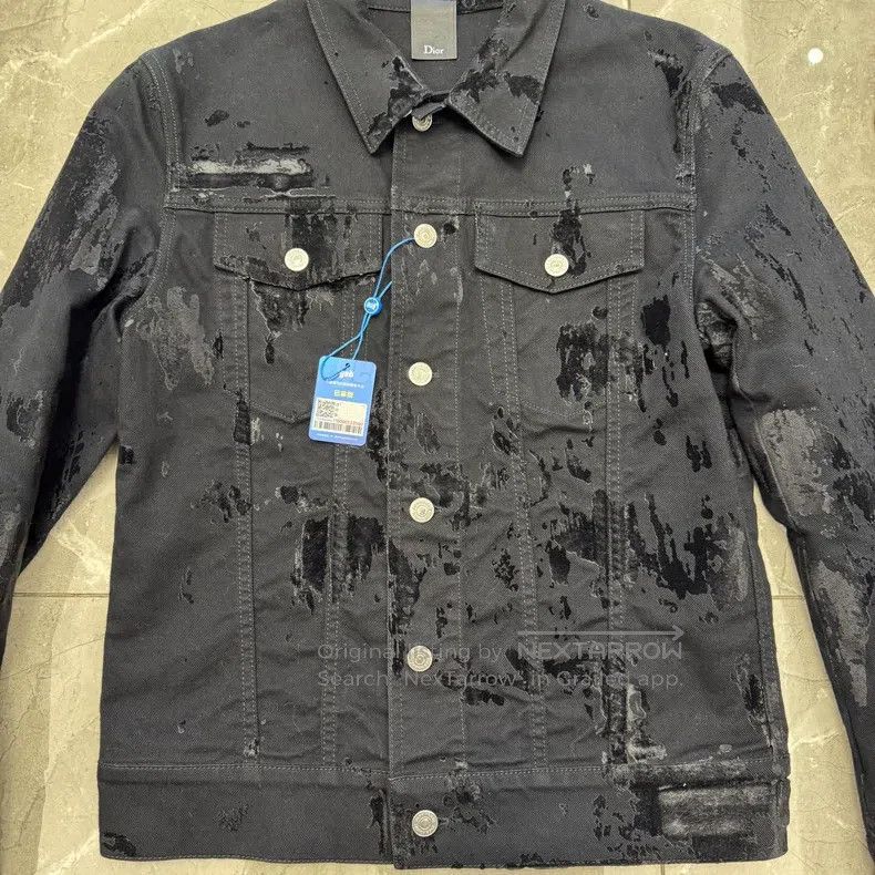 Dior Dior Black distressed paint splatter denim jacket Size US S / EU 44-46 / 1 - 3 Thumbnail