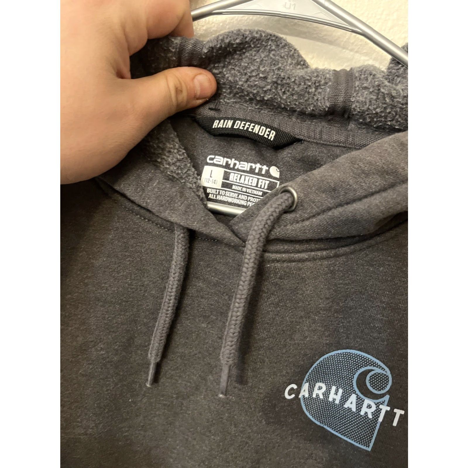 Carhartt Women’s Carhartt Rain Defender Hoodie Large Gray Outdoor Pullover Size L / US 10 / IT 46 - 3 Thumbnail