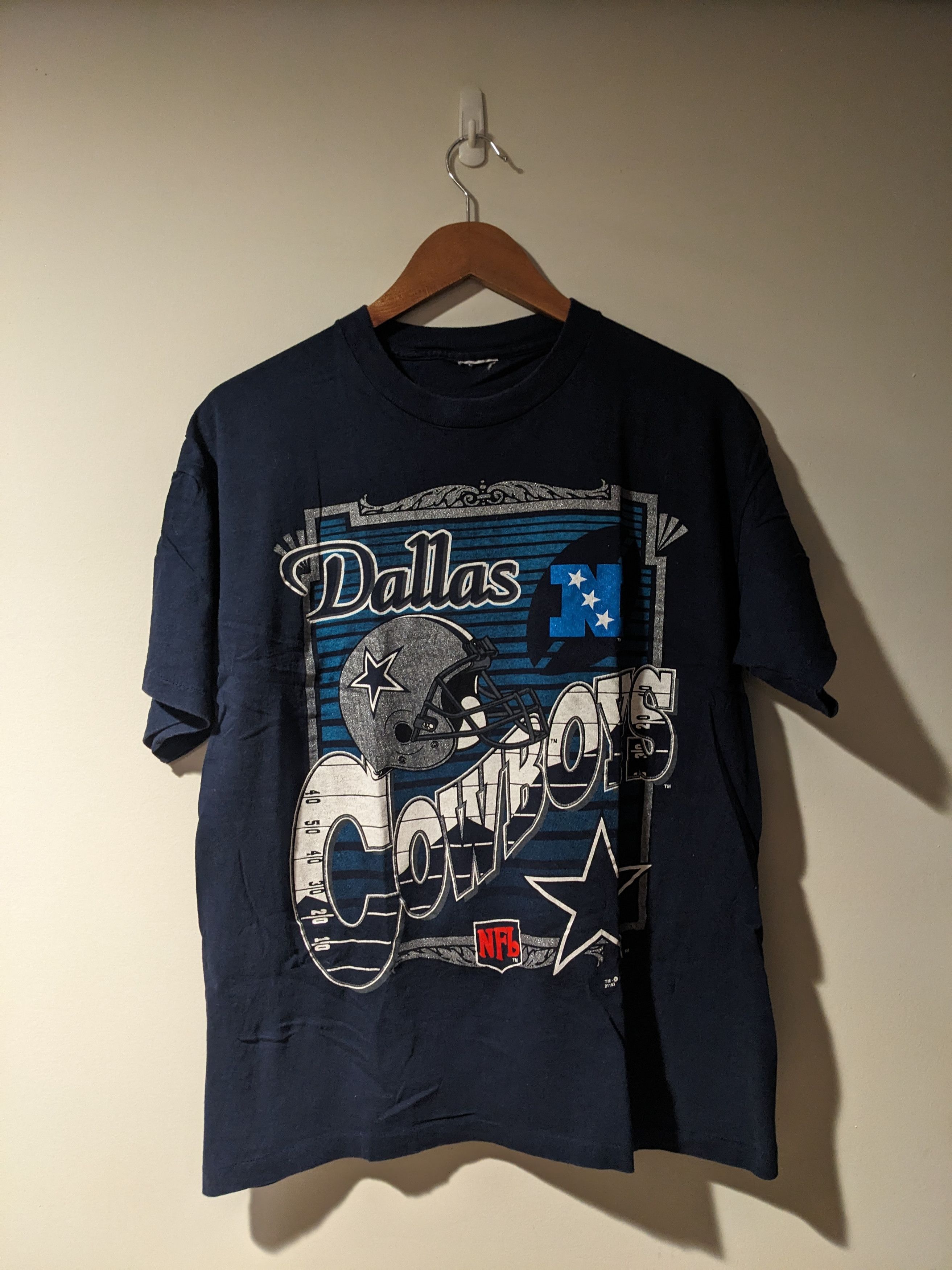 Vintage 1992 Dallas Cowboys NFL Football Blue Medium T-Shirt