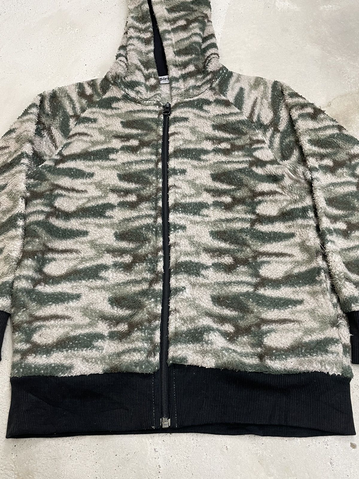 Japanese Brand Sirmione Army Digital Cropped Fleece Jacket Size US XXS / EU 40 - 5 Thumbnail