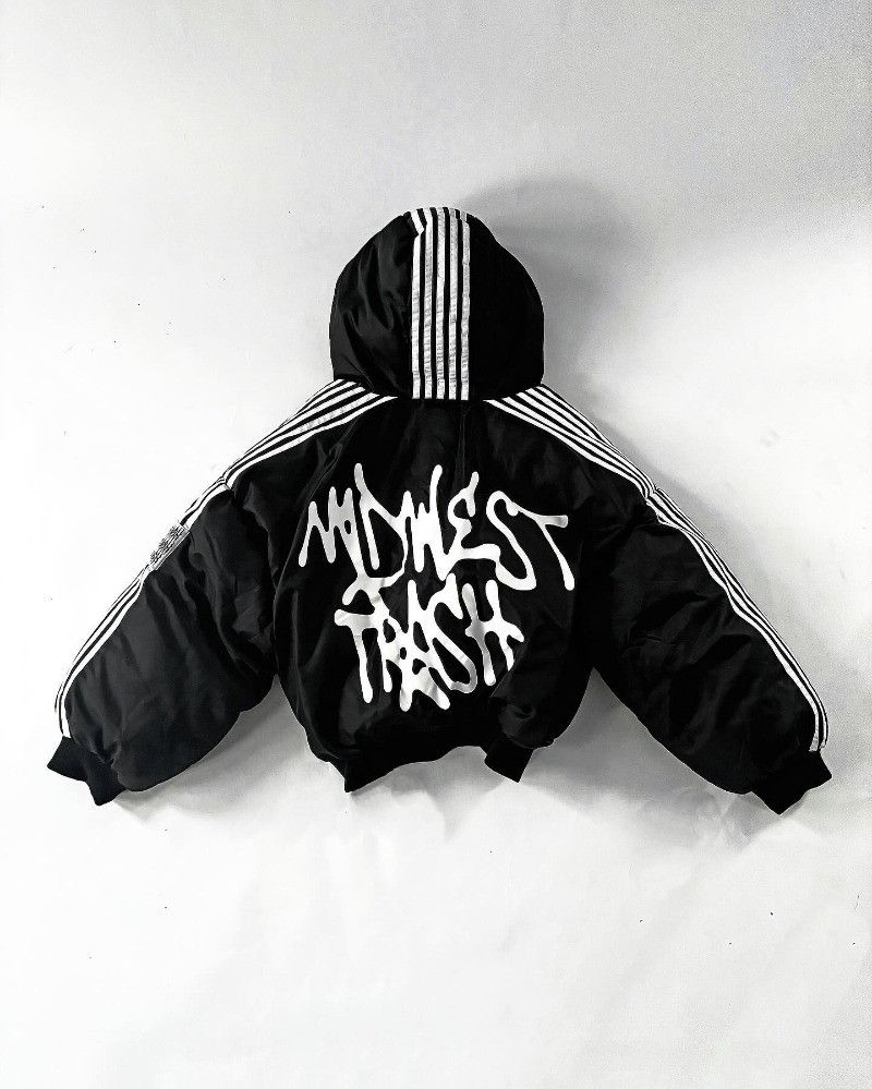 Japanese Brand × Vintage Fashionable Stripe Loose Zipper Hoodie Jacket Size US XL / EU 56 / 4 - 2 Thumbnail