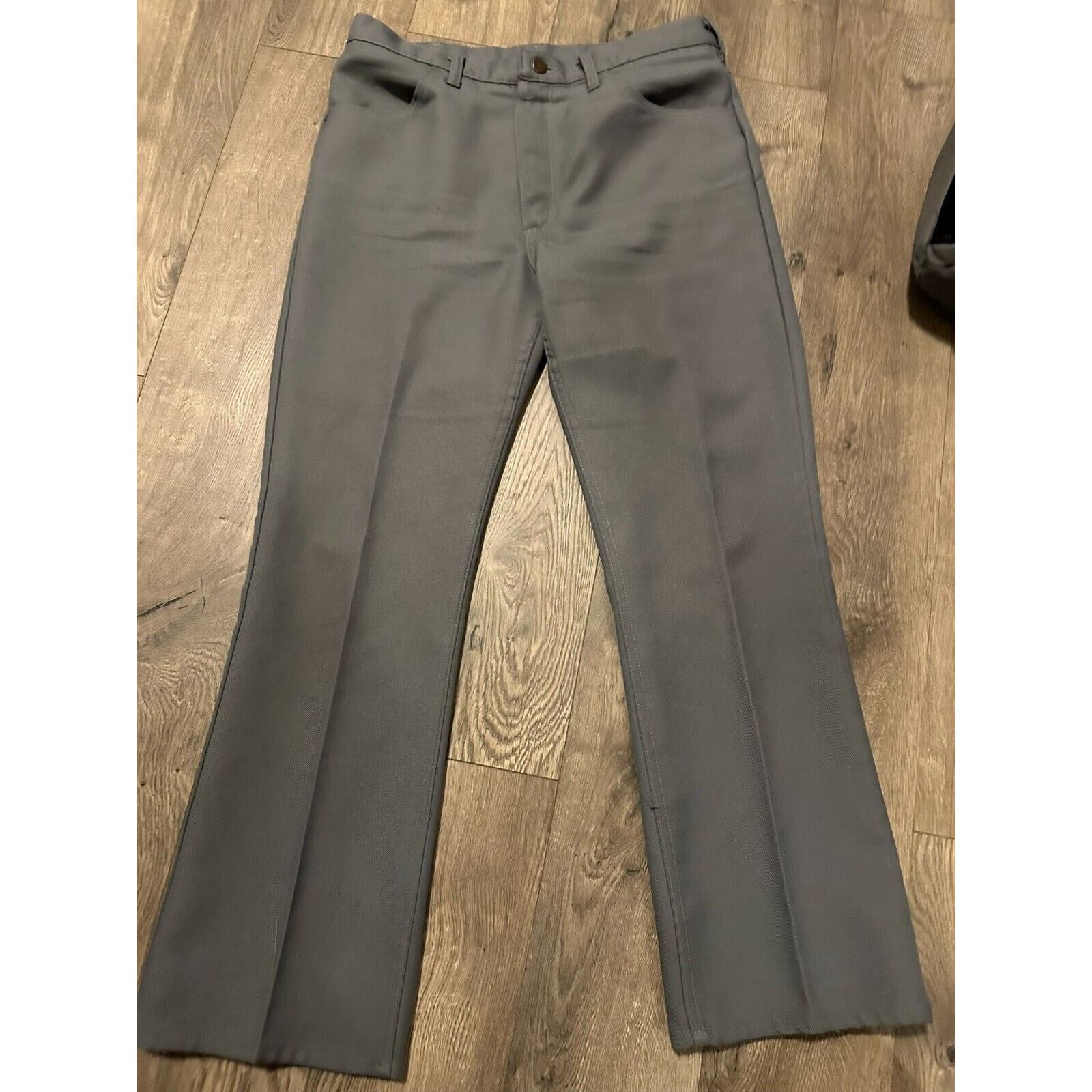 Wrangler Vintage 90s Polyester Wrangler Old School Khakis Gray 33x30 Size US 33 - 6 Thumbnail
