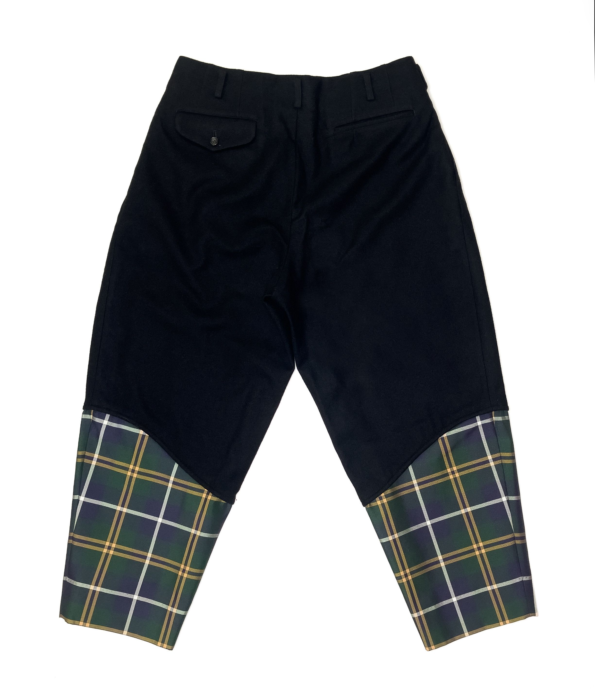 Comme des Garcons Homme Plus Comme des Garçons Black & Green Worsted Wool Trousers Size US 33 - 2 Thumbnail
