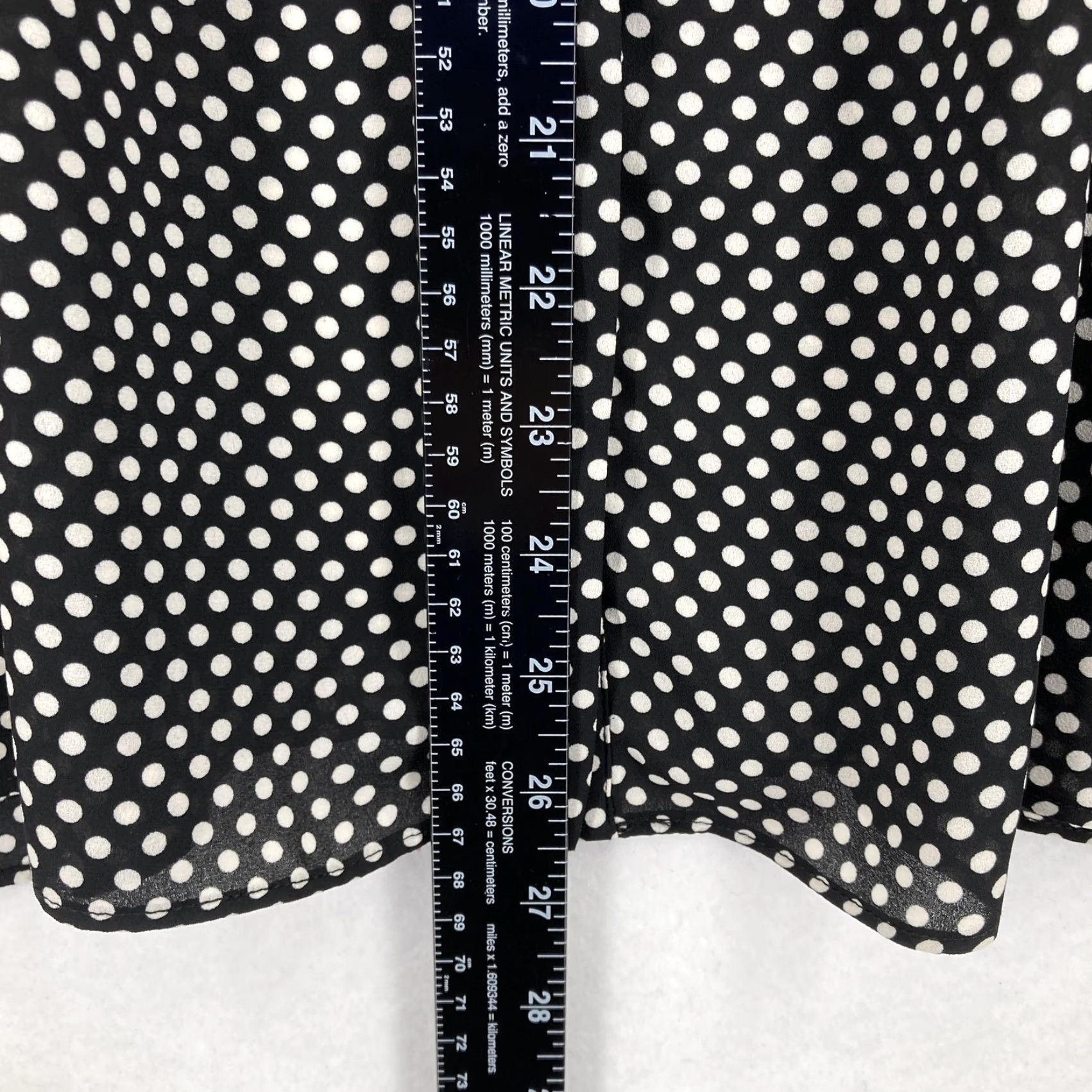 Vintage ROSE + OLIVE Shirt Womens 1X Black White Polka Dot Flutter Sleeve V-Neck Blouse Size XL / US 12-14 / IT 48-50 - 7 Thumbnail