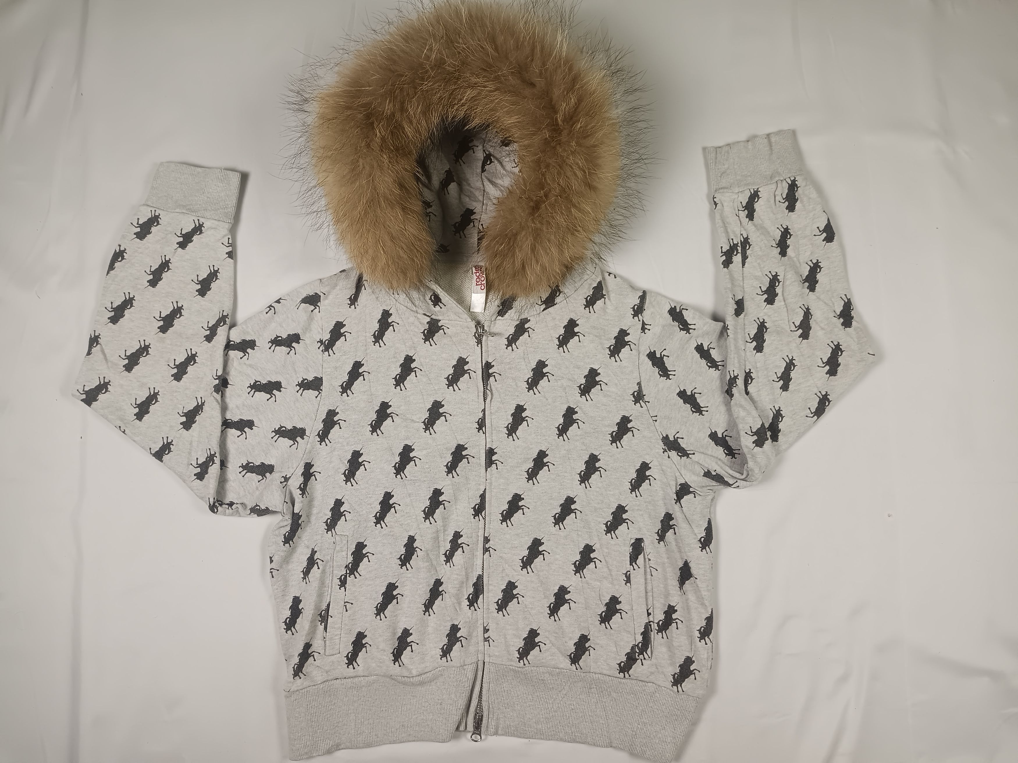 Japanese Brand Rodeo Crowns Fur Zip Hoodie Long Sleeve Size US L / EU 52-54 / 3 - 7 Thumbnail