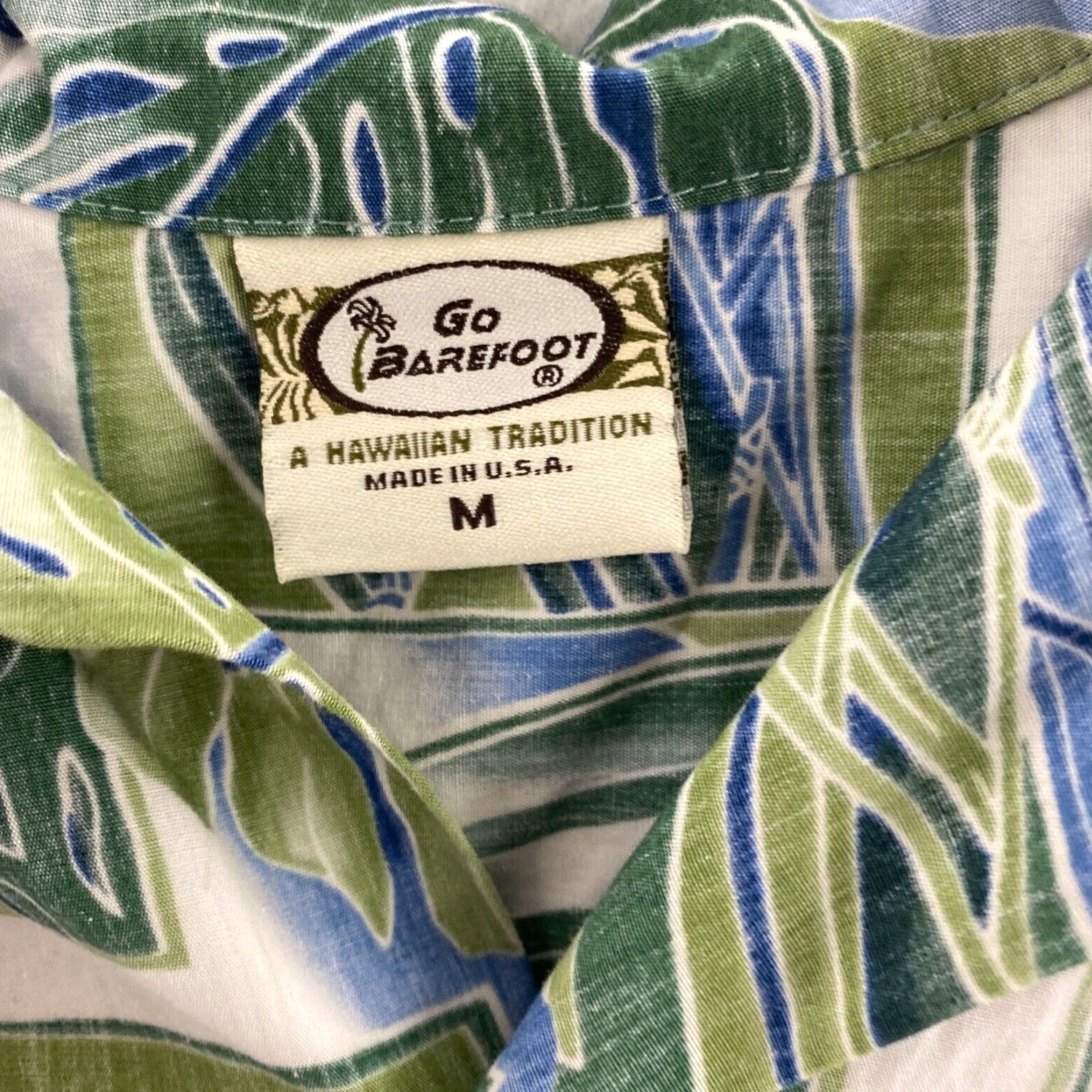 Vivobarefoot VINTAGE Go Barefoot Shirt Mens Button Front Hawaiian Shirt Cotton Surf Guitars Size US M / EU 48-50 / 2 - 5 Thumbnail