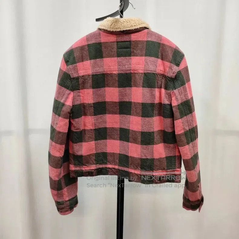 Yves Saint Laurent YSL Red Checked Shearling Jacket. Size US M / EU 48-50 / 2 - 2 Thumbnail
