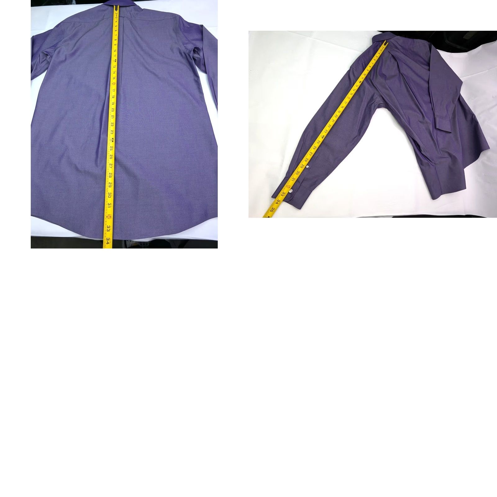 Roundtree & Yorke Roundtree & Yorke Gold Label Dress Shirt, Men 46 Chest, 15.5 Neck x 34 Long, Purple Knit, Button-Down Collar, Regular Fit Size 46R - 8 Thumbnail