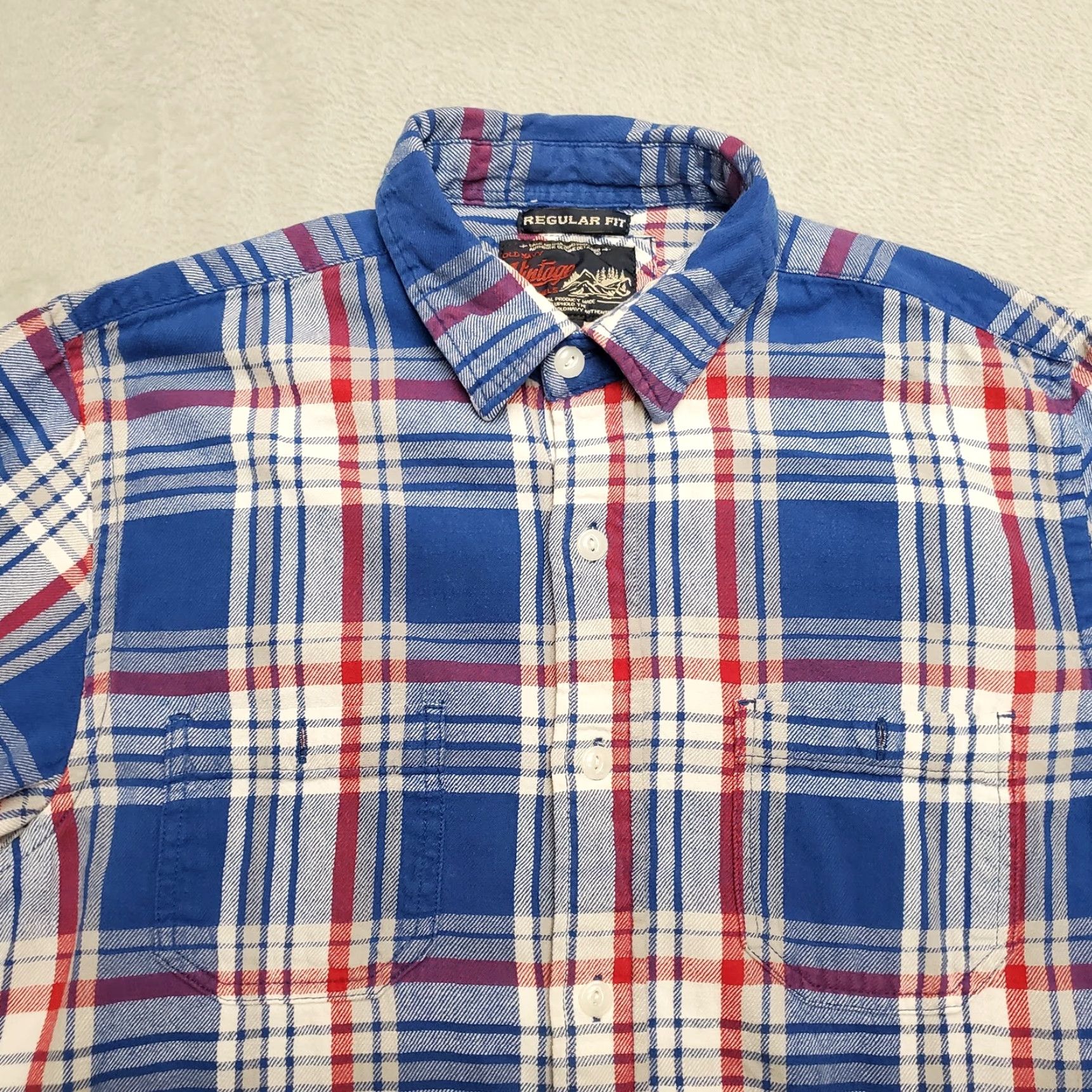 Old Navy VINTAGE Old Navy Flannel Shirt Mens M Blue Plaid 100% Cotton Outdoor Button-Up Casual Mens Size US M / EU 48-50 / 2 - 2 Thumbnail