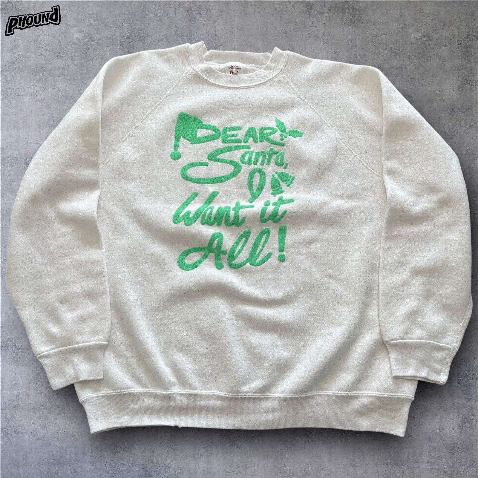 Vintage Vtg Dear Santa I Want It All Christmas Sweatshirt XL USA Size US XL / EU 56 / 4 - 1 Thumbnail