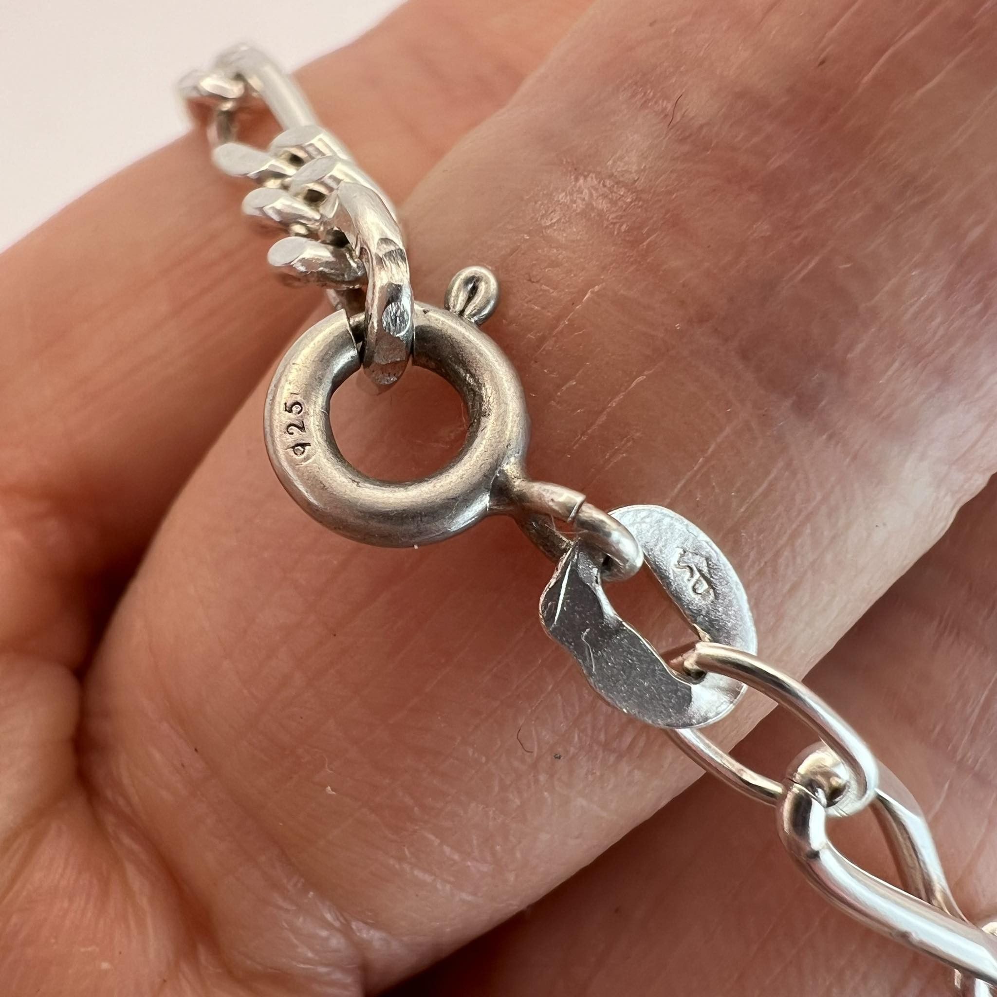 Sterling Silver Fine Vintage Silver 925 Jewelry Chain Necklace Marked 16 gr Size ONE SIZE - 3 Thumbnail