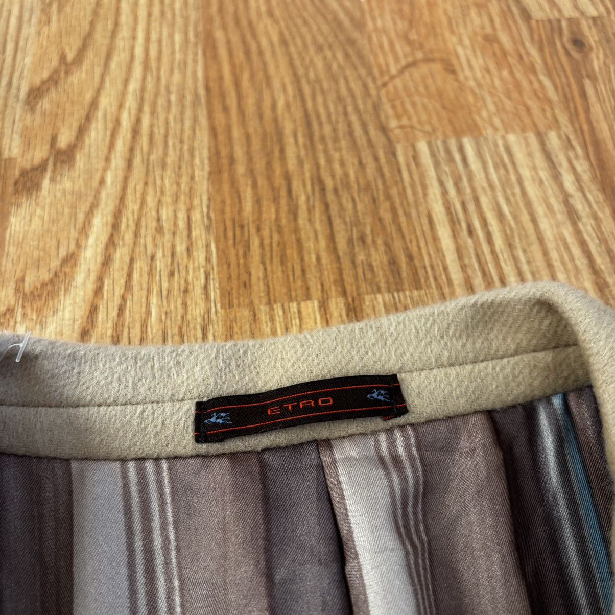 Etro Etro Milano Vintage Beige Wool Coat Size US L / EU 52-54 / 3 - 7 Thumbnail