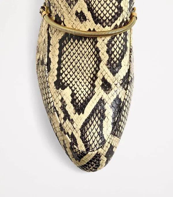 Jil Sander o1loc1c0426 Leather Snakeskin Effect Loafers in Beige Size US 6 / IT 36 - 4 Thumbnail