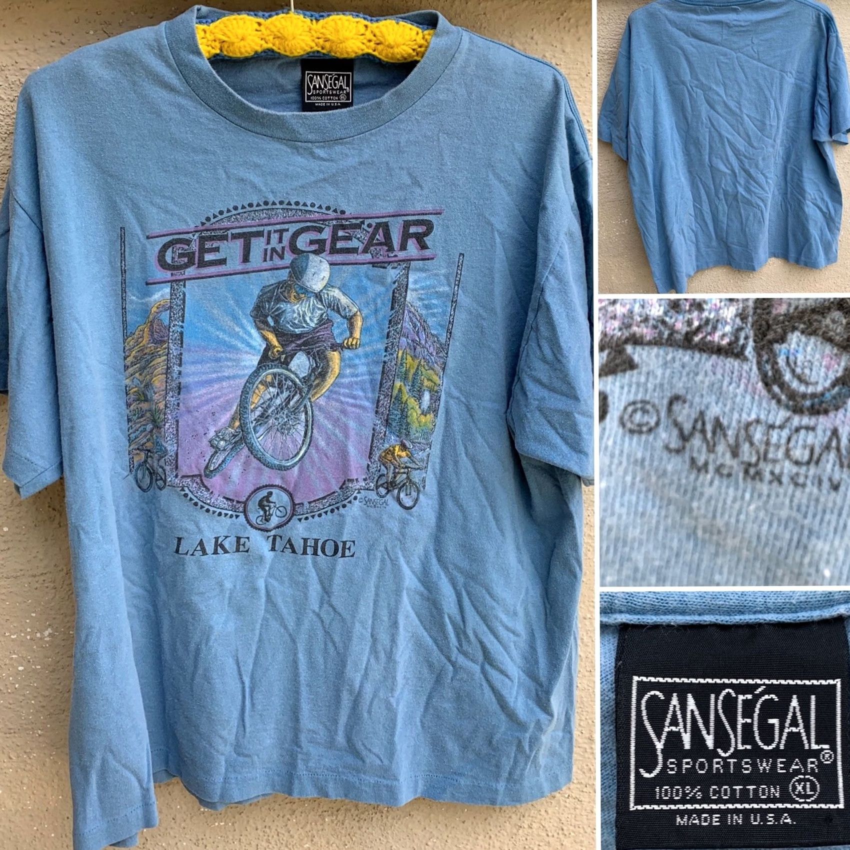 Vintage VINTAGE San Segal Sportswear Lake Tahoe T-Shirt Mountain Bike Tee XL Blue Men Size US XL / EU 56 / 4 - 4 Thumbnail