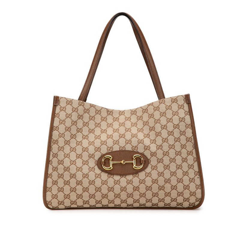 Gucci Gucci GG Canvas Horsebit 2Way Tote Bag 623694 Canvas Shoulder Bag 623694 in Beige, Women's