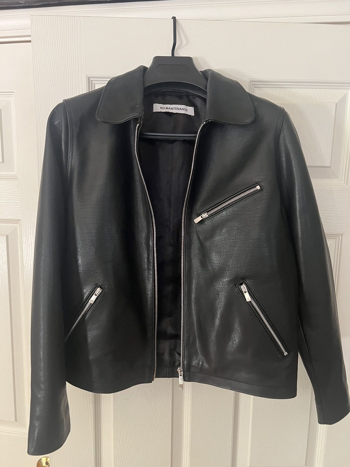 No Maintenance Nappa Calfskin Four-Zip Bomber Jacket | Grailed