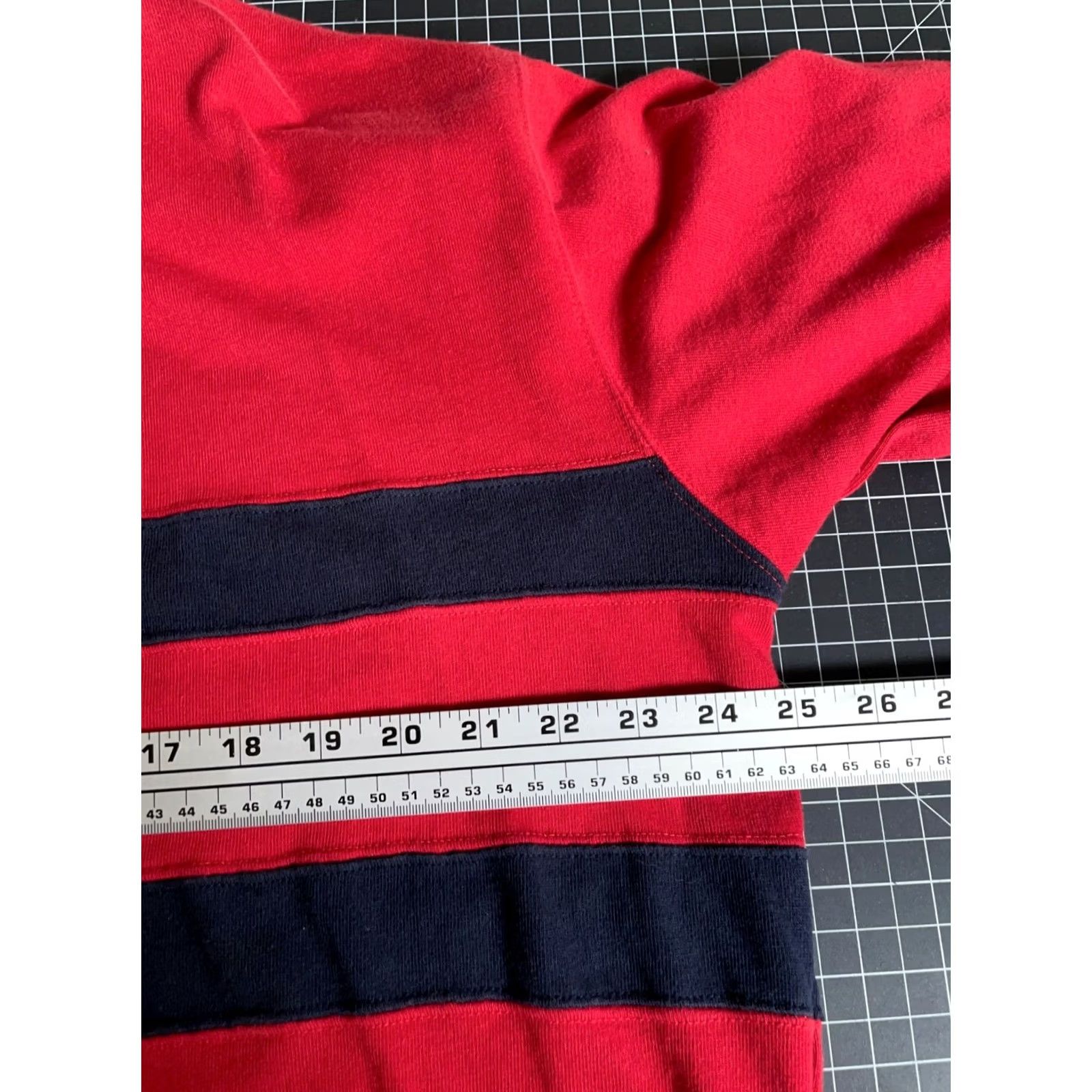Arrow VINTAGE Arrow Rugby Polo Shirt Men XL Red Dark Blue Stripe Preppy Retro Khaki's Tag Polo Shirt Mens XL Red Dark Blue Stripe Retro 90s Cardigans? Size US XL / EU 56 / 4 - 5 Thumbnail