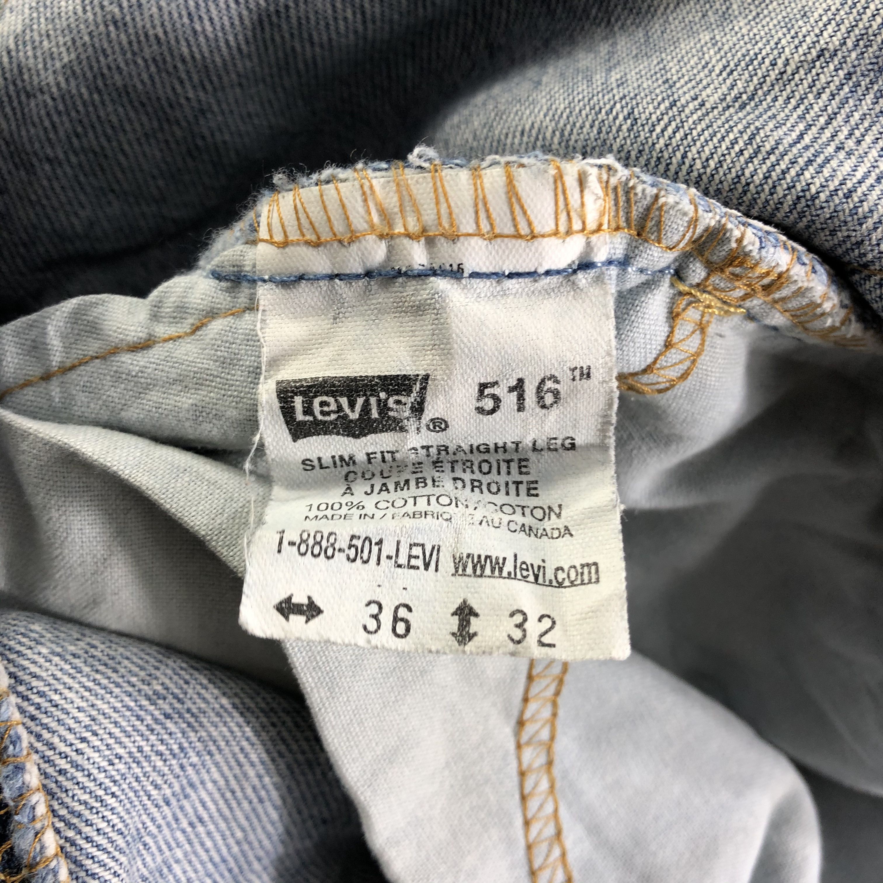 Levi's Vintage Blue Wash Levis 516 Jeans-J4183 Size US 35 - 11 Thumbnail