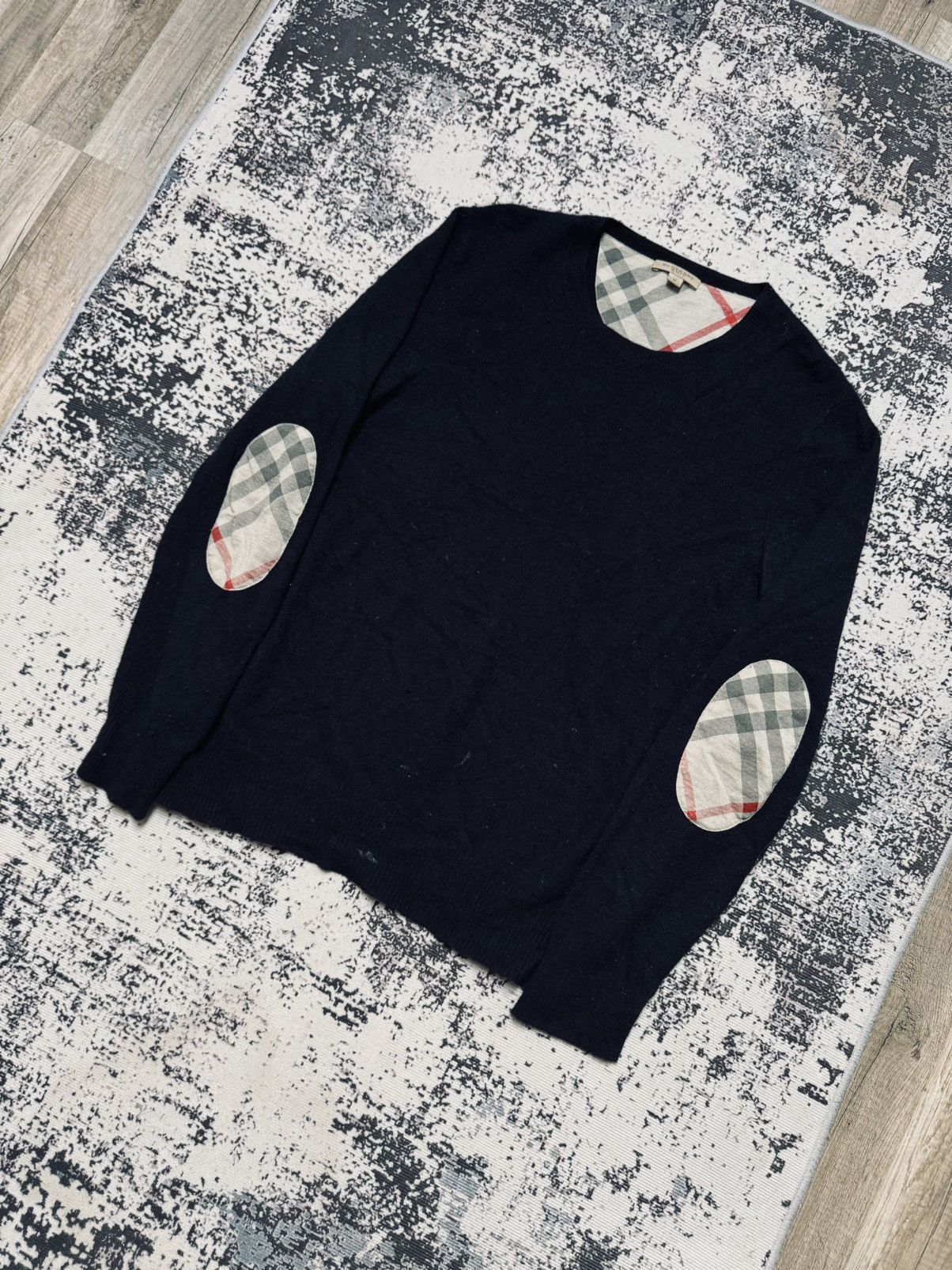 Burberry Vintage Burberry Knit Sweater Jumper Cashmere Navy M Size US M / EU 48-50 / 2 - 2 Thumbnail