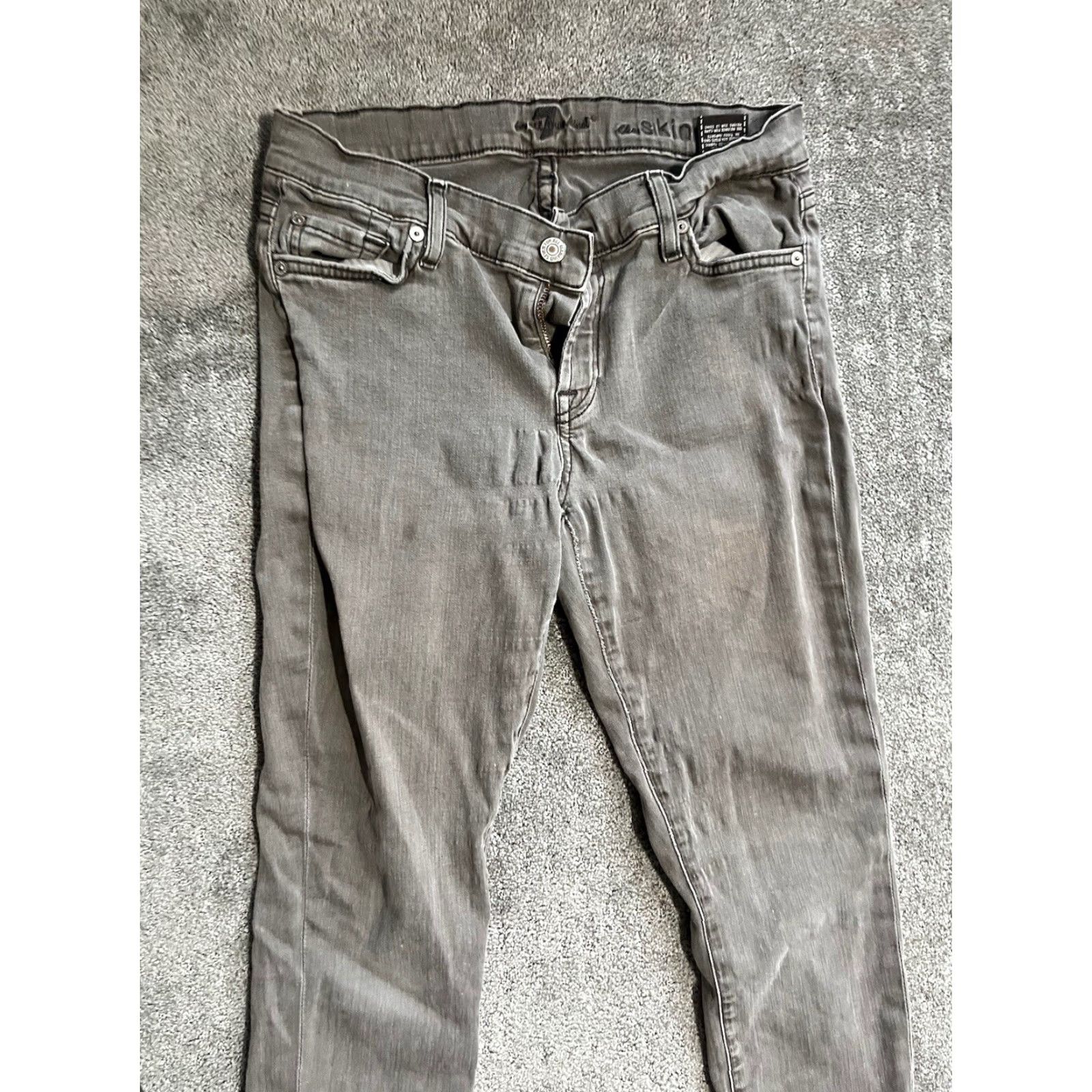 7 For All Mankind 7 For All Mankind Jeans Womens 30 Gray Ankle Skinny Stretch Denim Regular Size 30" / US 8 / IT 44 - 2 Thumbnail