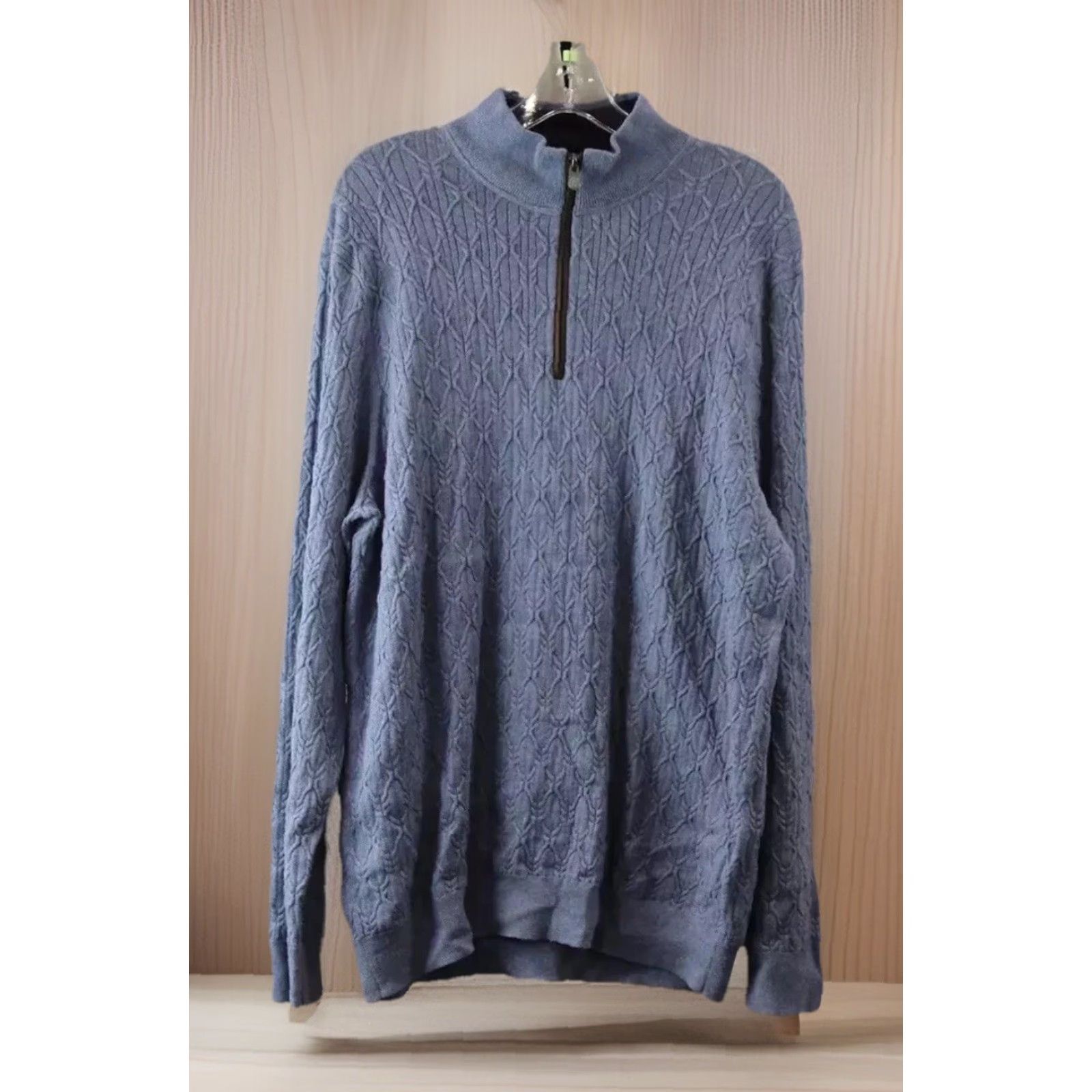 Jos. A. Bank Jos. A. Bank Reserve Sweater Men Blue L Cotton CashmereBlend Textured Pullover Shirt/Hoodie (adjusted for category) Size US L / EU 52-54 / 3 - 2 Thumbnail