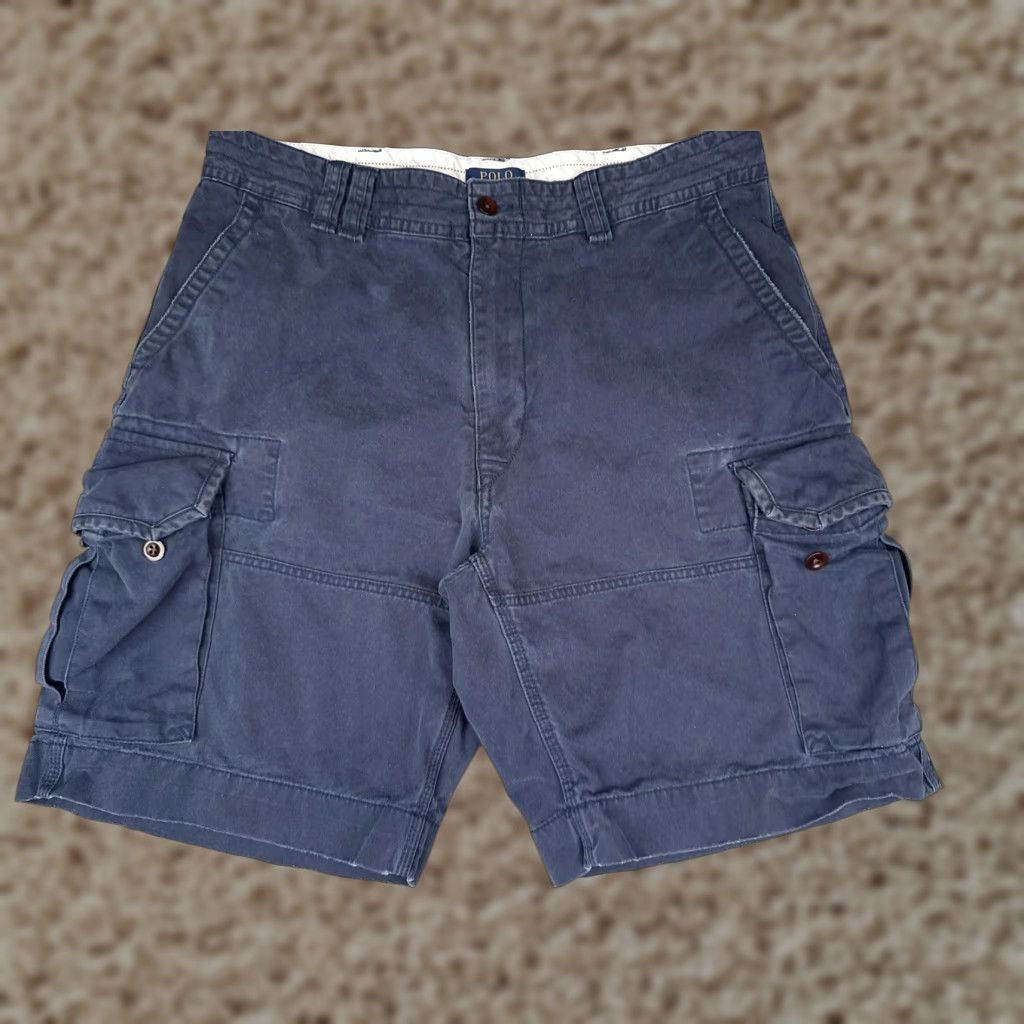 Polo Ralph Lauren Polo Ralph Lauren Shorts Mens 36 Cargo Navy Blue 100% Cotton Pockets Casual Pants Size US M / EU 48-50 / 2 - 1 Thumbnail