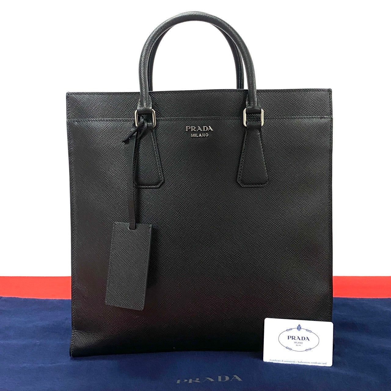 Prada Prada Tote Bag Black Leather Size ONE SIZE - 1 Thumbnail
