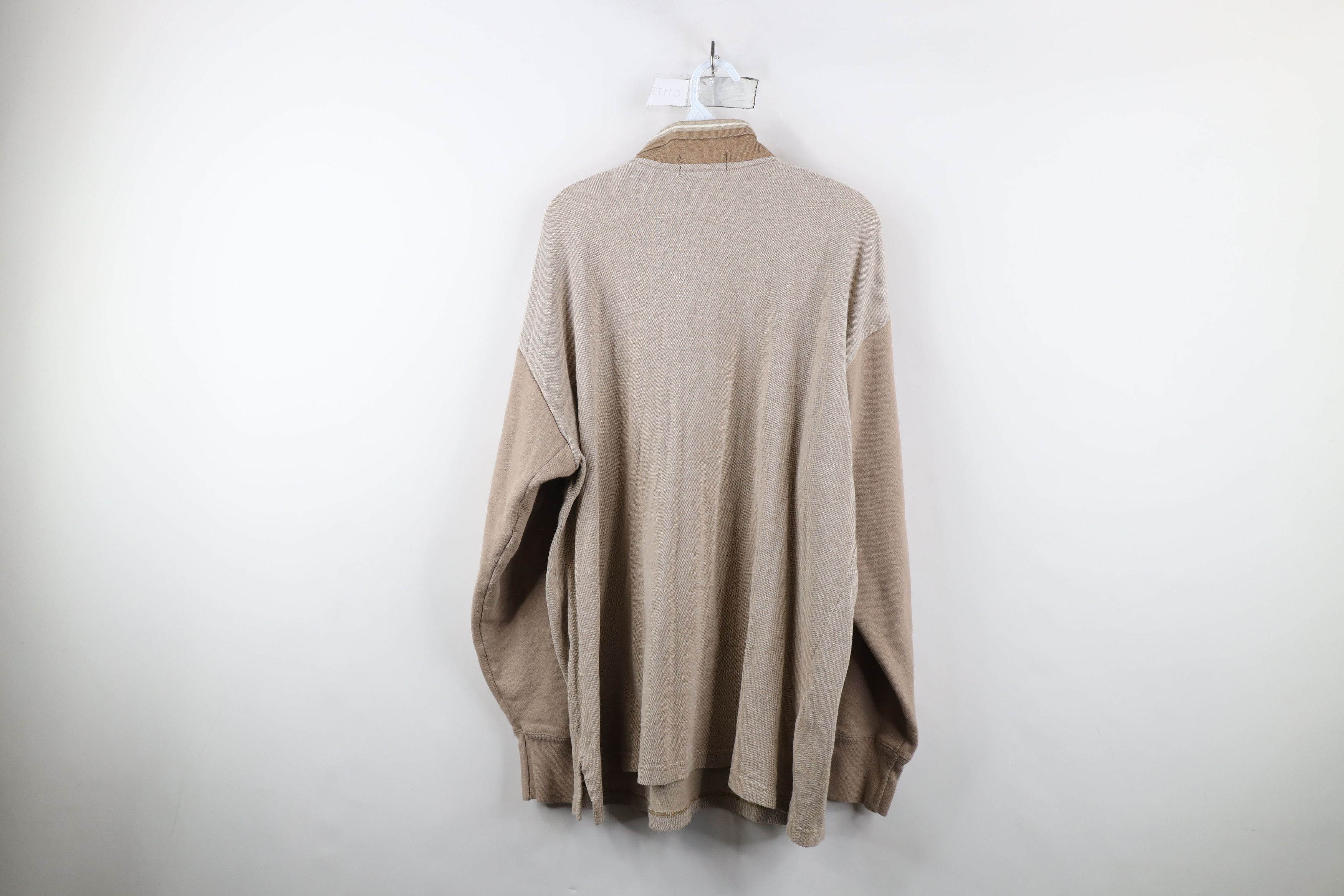 Vintage Vintage 90s Mickey Mouse Long Sleeve Golf Polo Shirt Beige Size US XXL / EU 58 / 5 - 11 Thumbnail