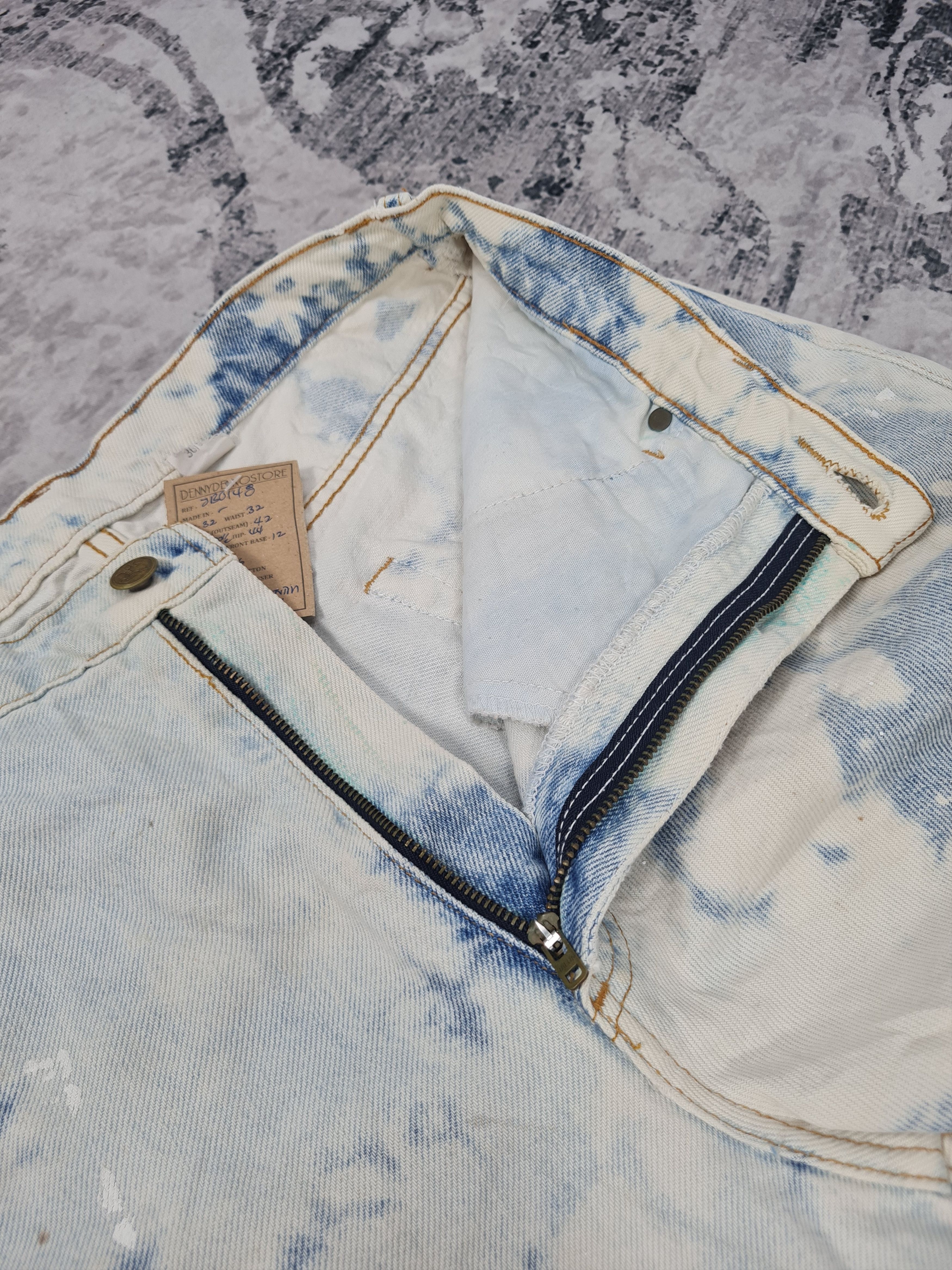 Japanese Brand BADGE DENIM Acid Wash Faded Ripped Jeans Size 32x30 JB0148 Size US 32 / EU 48 - 12 Thumbnail