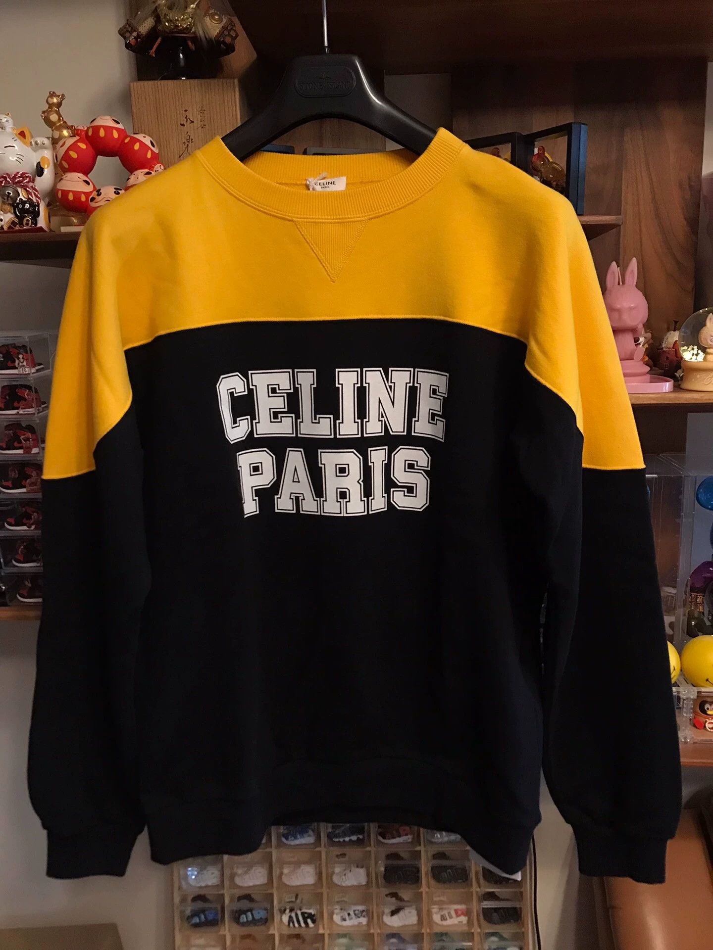 Celine Celine M black yellow colorblock logo unisex sweatshirt Size US M / EU 48-50 / 2 - 1 Thumbnail