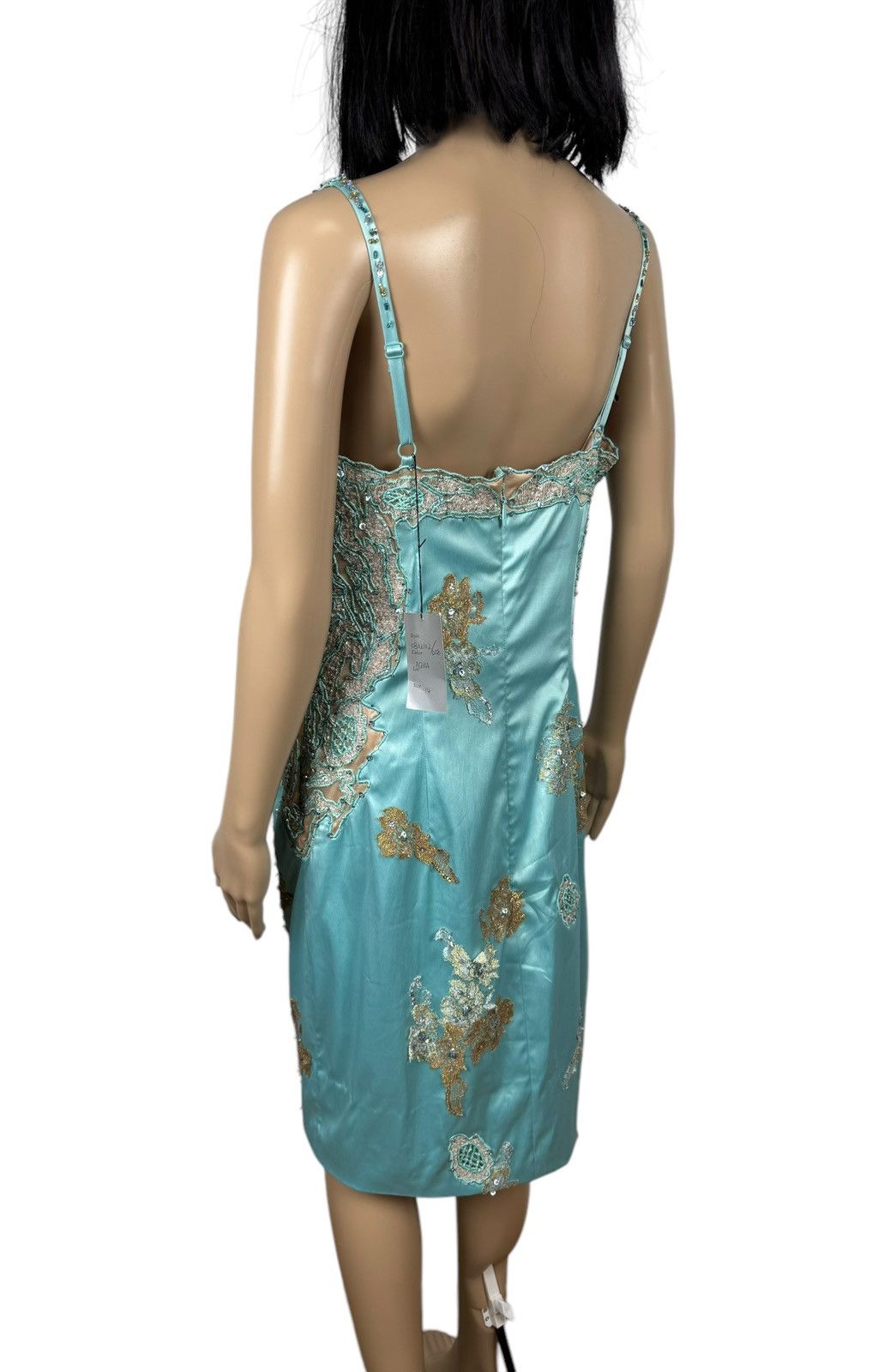 Designer Mandalay Julian Joyce Evening Coctail Dress Aqua size 14 Size XL / US 12-14 / IT 48-50 - 9 Thumbnail