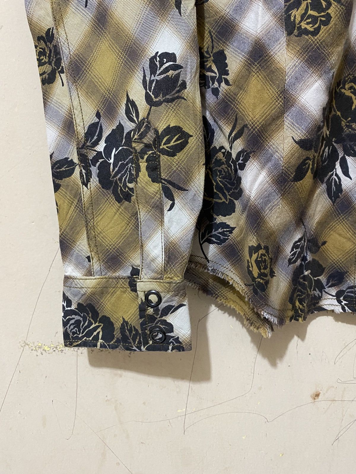 Le Grande Bleu (L.G.B.) Vintage Tornado Mart Floral Checkered Button Shirt Size US M / EU 48-50 / 2 - 4 Thumbnail