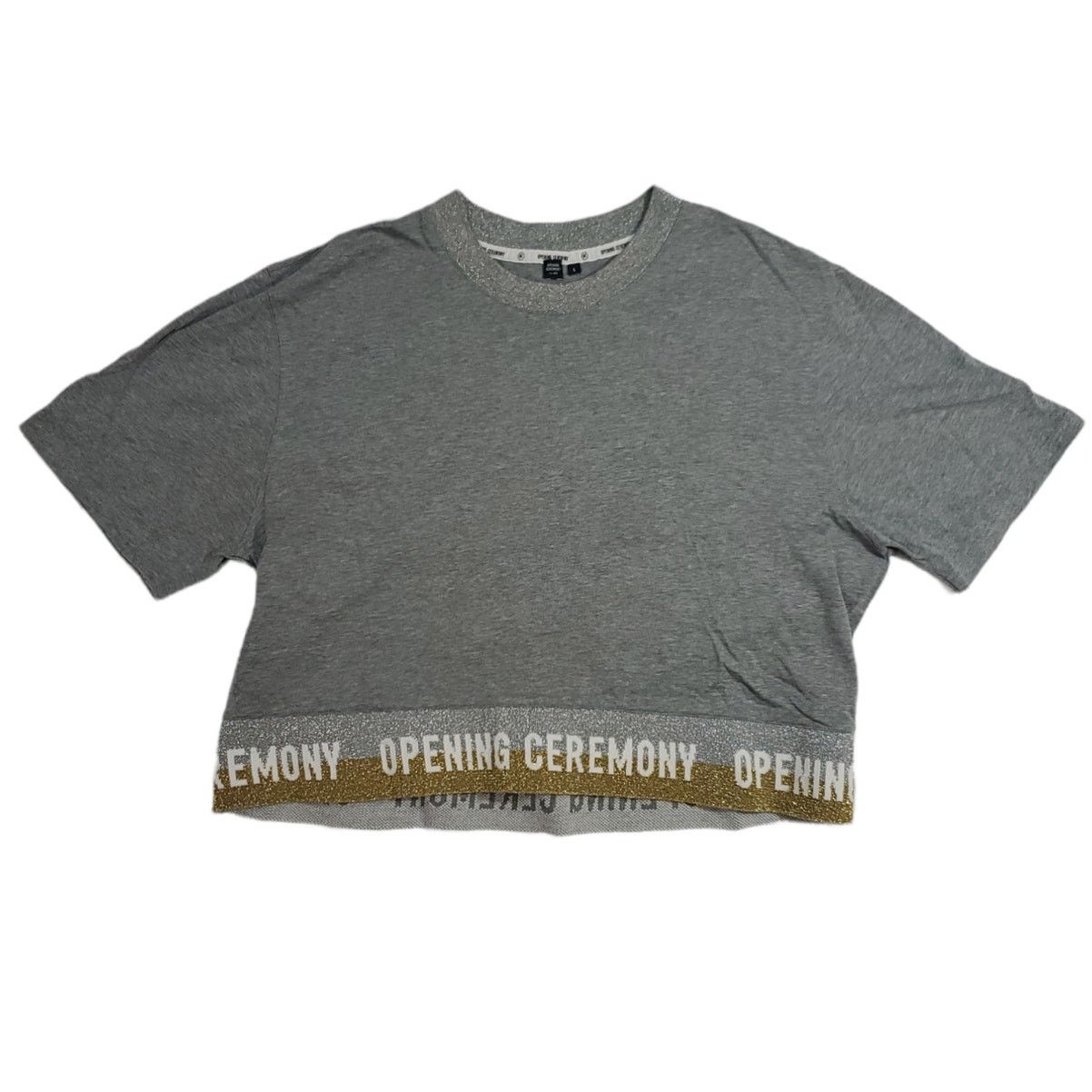 Opening Ceremony Opening Ceremony | Cropped Shirt w/Gold & Silver Band |Large Size L / US 10 / IT 46 - 2 Thumbnail