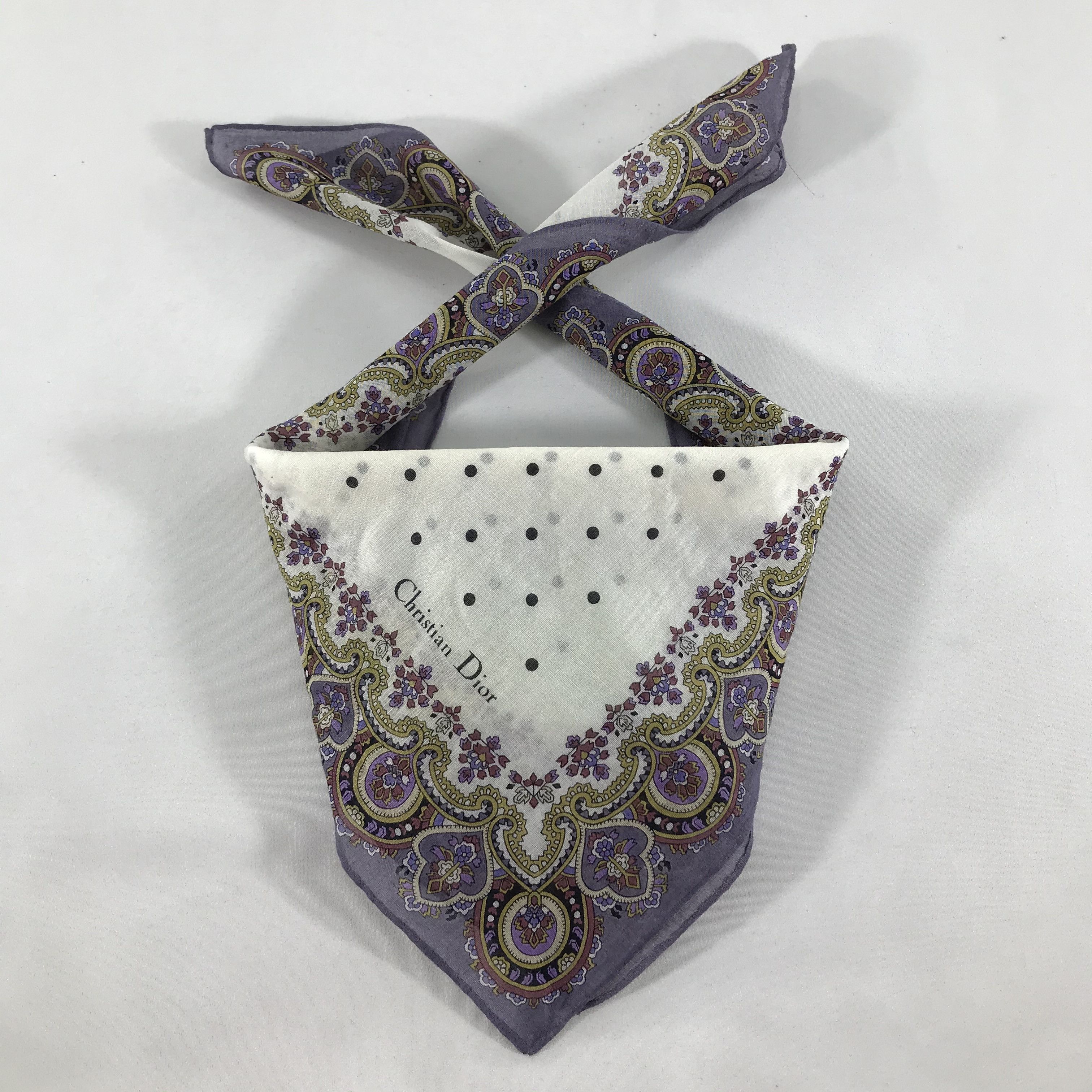 Vintage Christian Dior Bandana / Handkerchief / Neckerchief - S1878 Size ONE SIZE - 3 Thumbnail