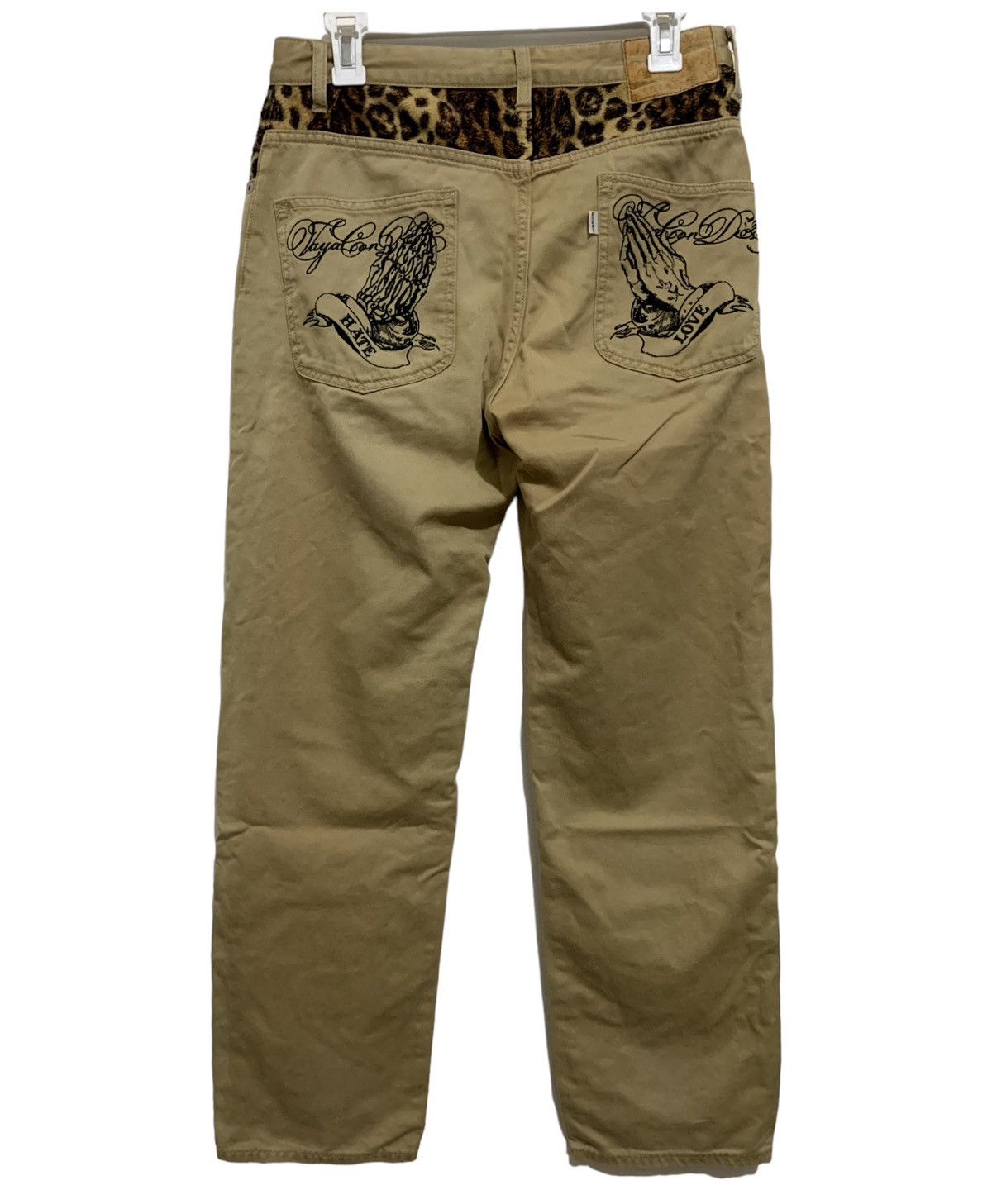 image of Archival Clothing x Le Grande Bleu L G B Japanese~Eyedy Vayacons Hate Love Pants in Light Brown (Si