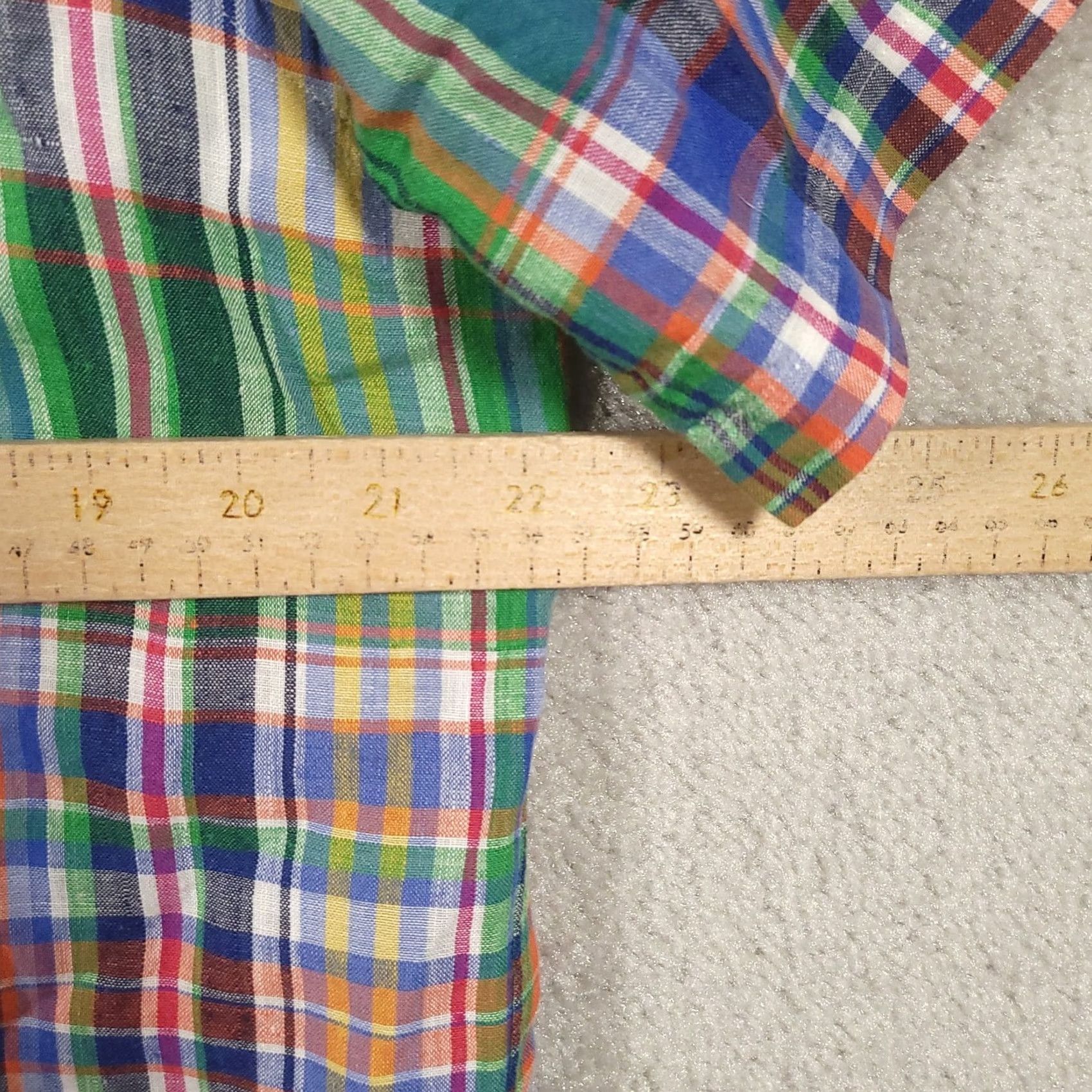 Ralph Lauren Ralph Lauren Shirt Mens L Colorful 100% Linen Plaid Madras Camp Pony Shirt Size US L / EU 52-54 / 3 - 4 Thumbnail
