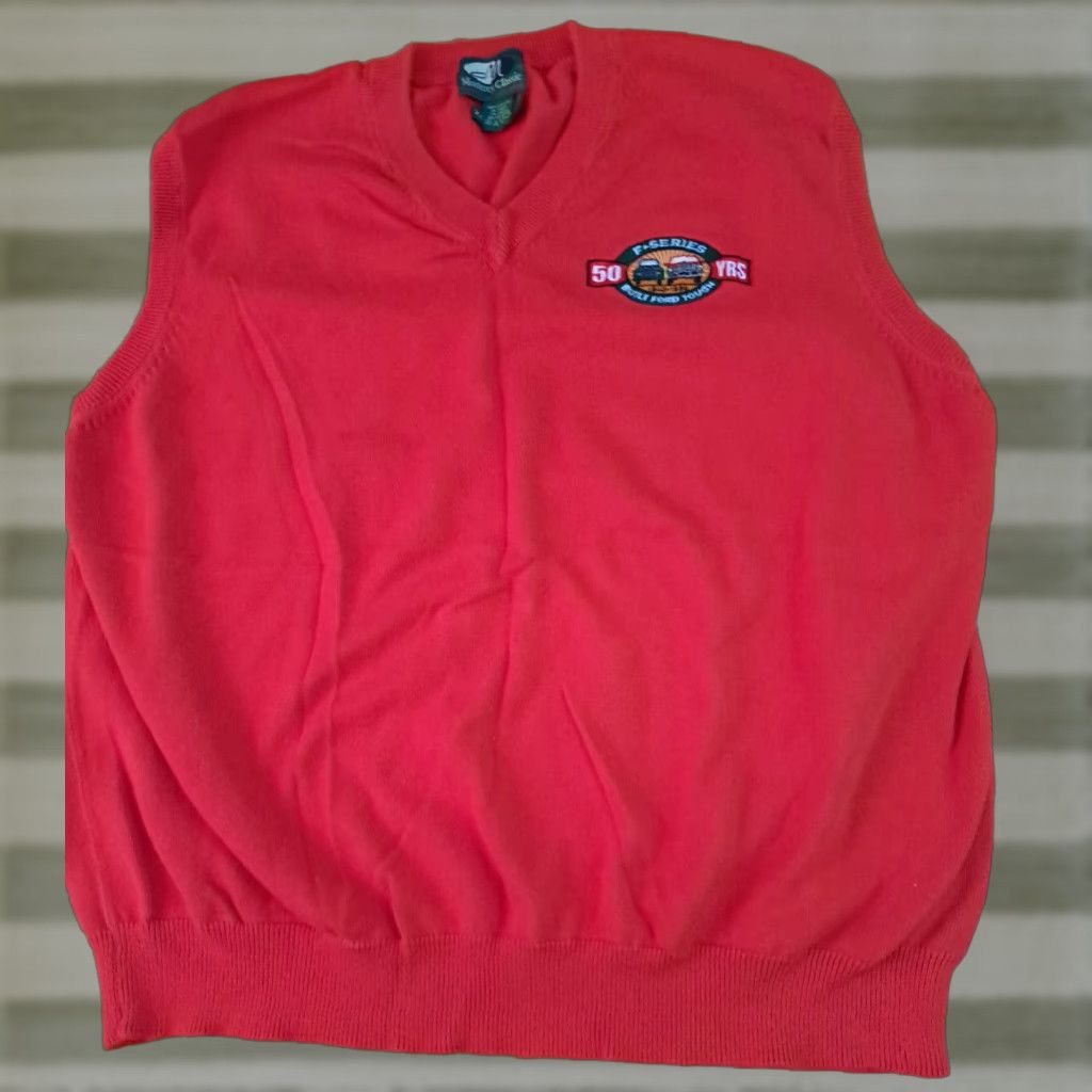Ford VINTAGE Ford F-Series 50 Years Red Embroidered Sweater Golf Vest XL Unisex Adults Mens Womens Monterey Classic Size US XL / EU 56 / 4 - 1 Thumbnail