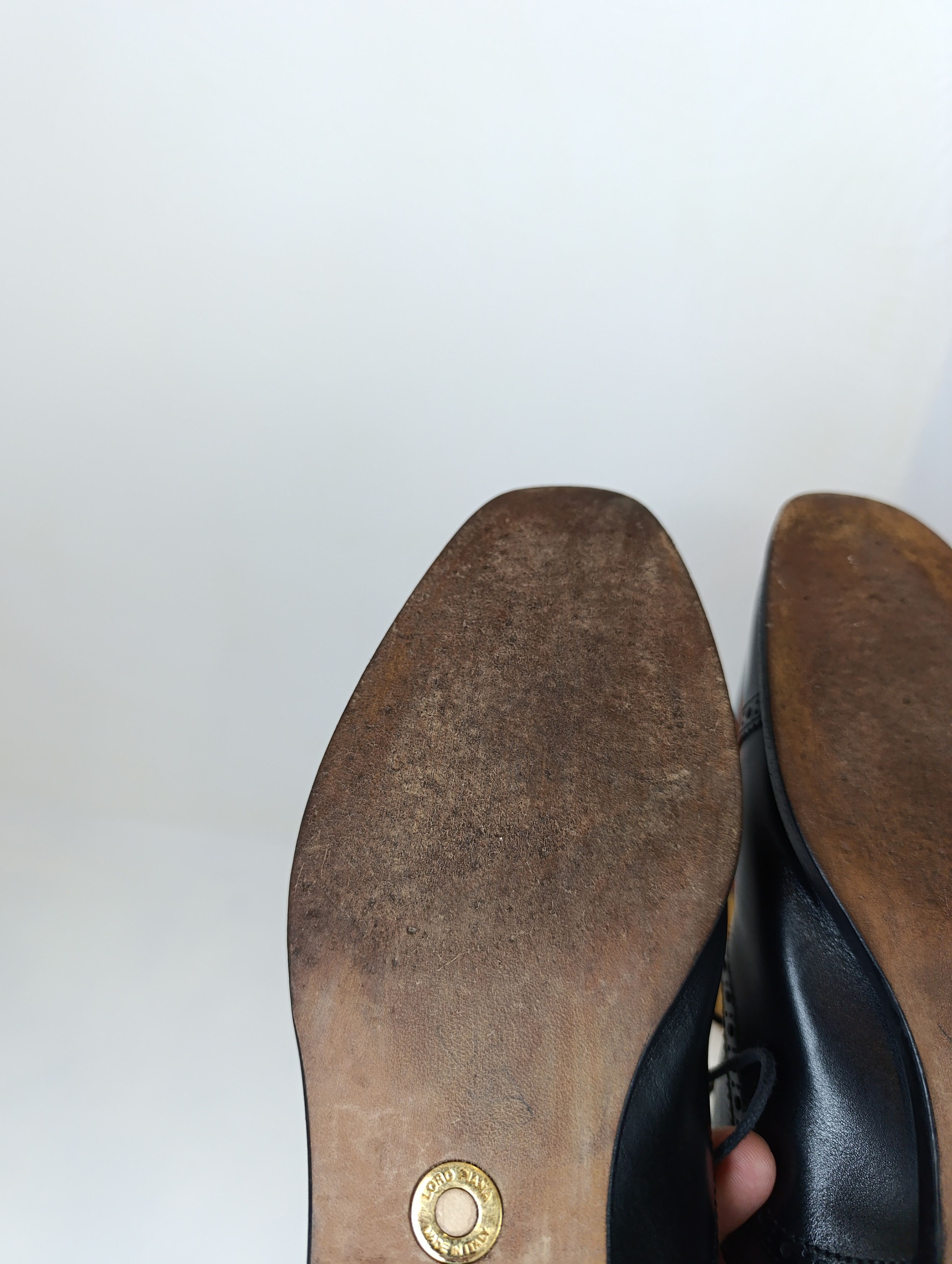 Loro Piana LORO PIANA WOMENS LEATHER OXFORD SHOES BLACK WALK Size US 8.5 / IT 38.5 - 13 Thumbnail